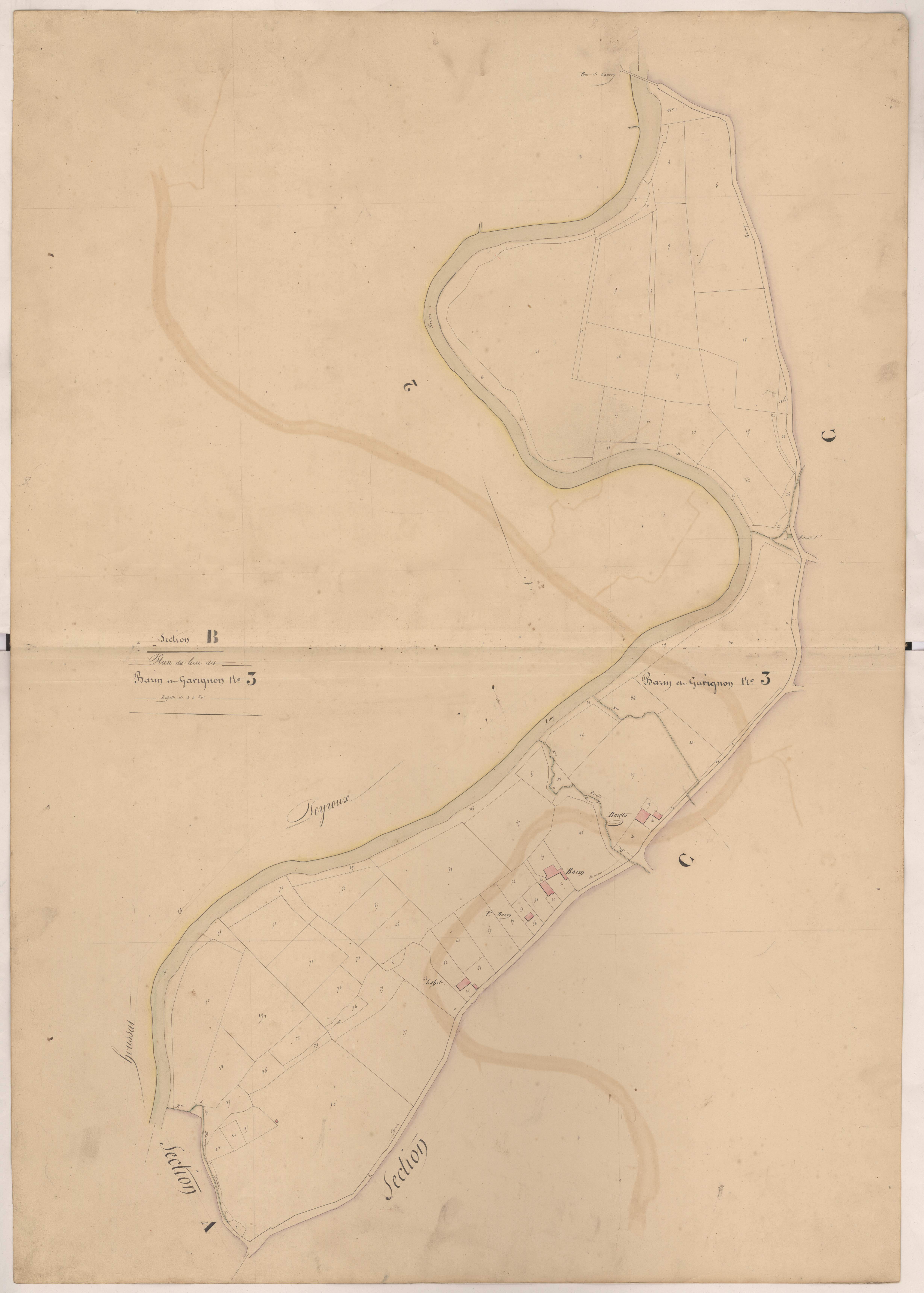 Clermont - Plans des lieux-dits Bazin et Garignon, n° 3