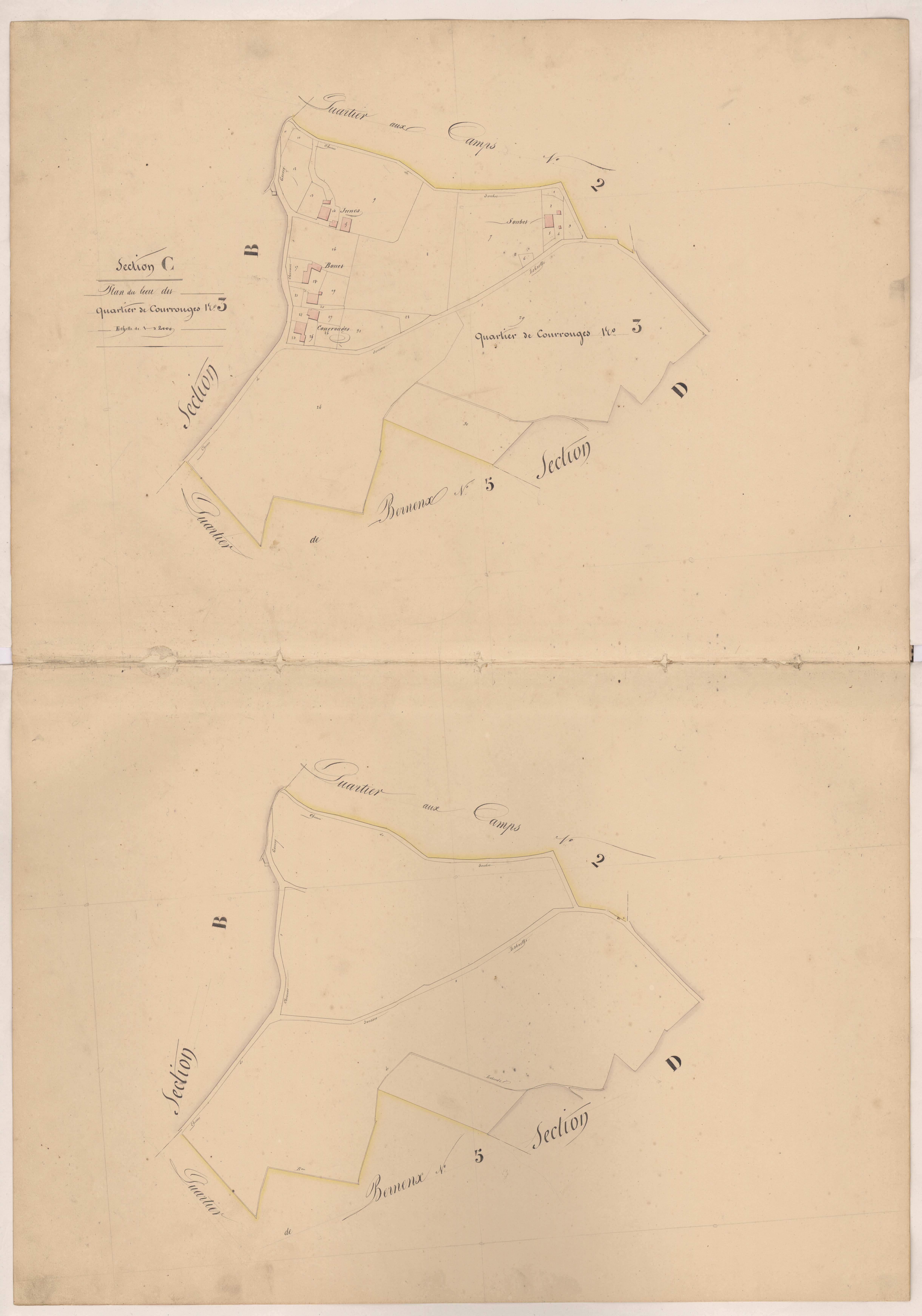 Clermont - Plan du lieu-dit Quartier de Courrouges, n° 3