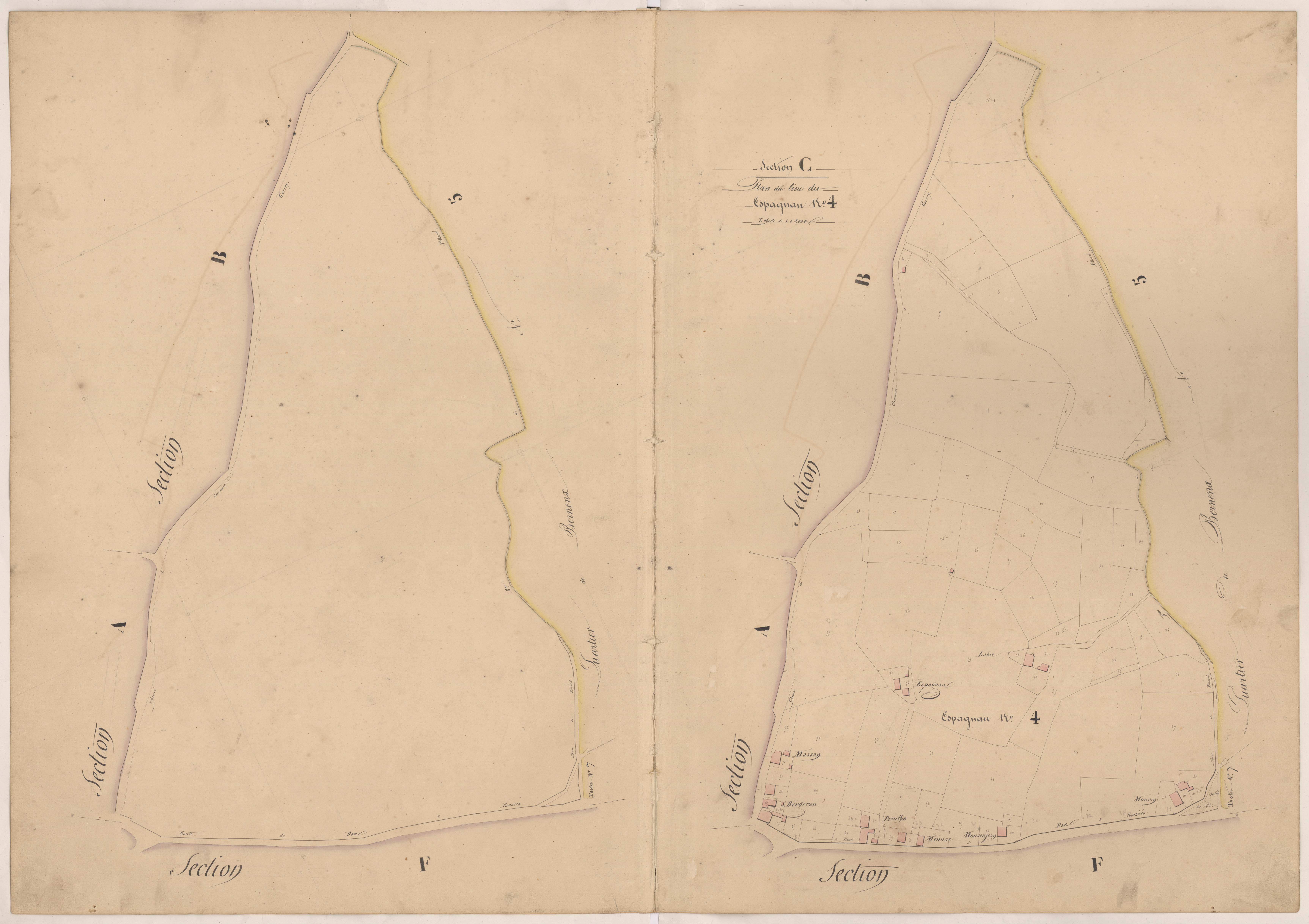 Clermont - Plan du lieu-dit Espagnau, n° 4