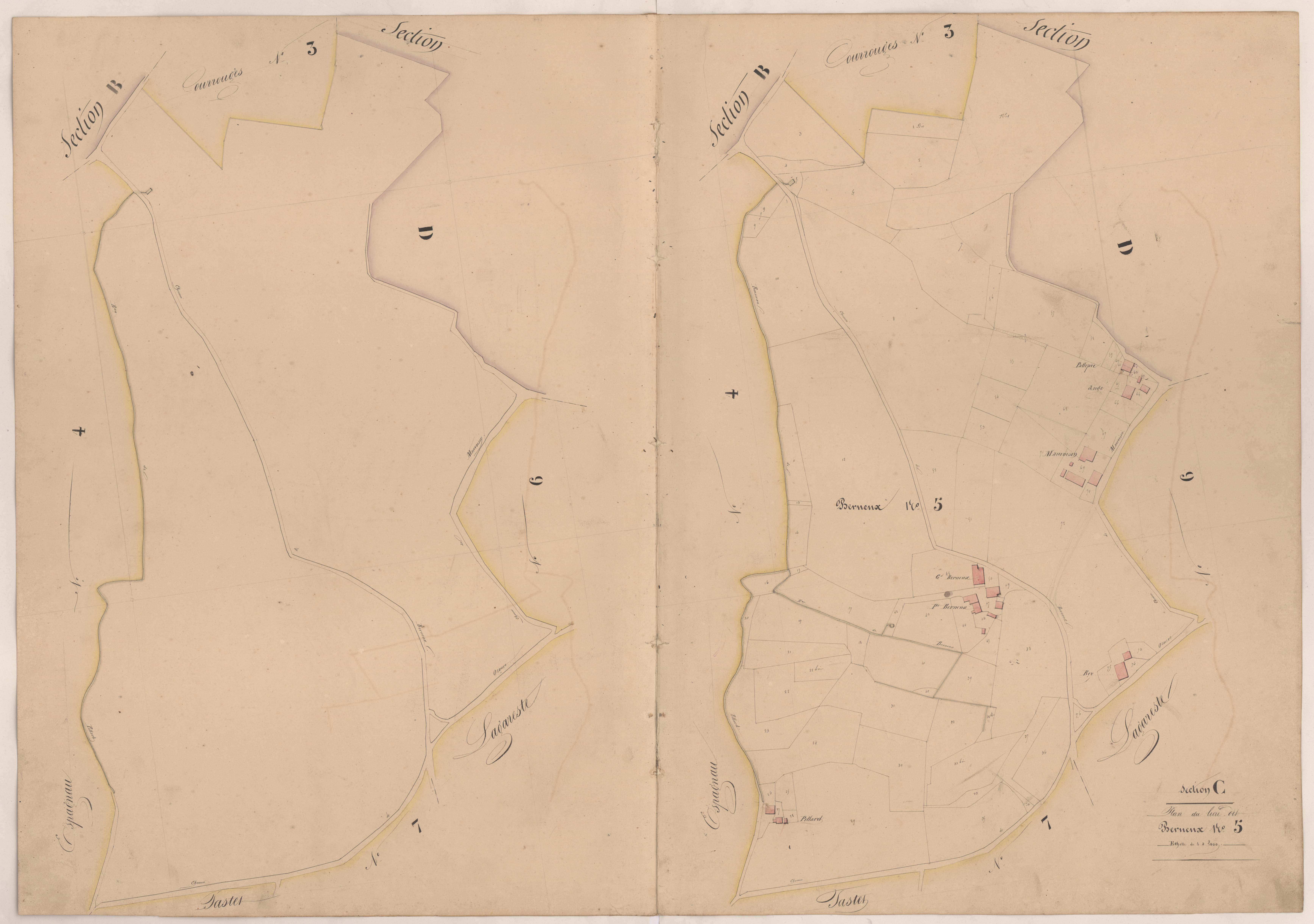 Clermont - Plan du lieu-dit Bernenx, n° 5