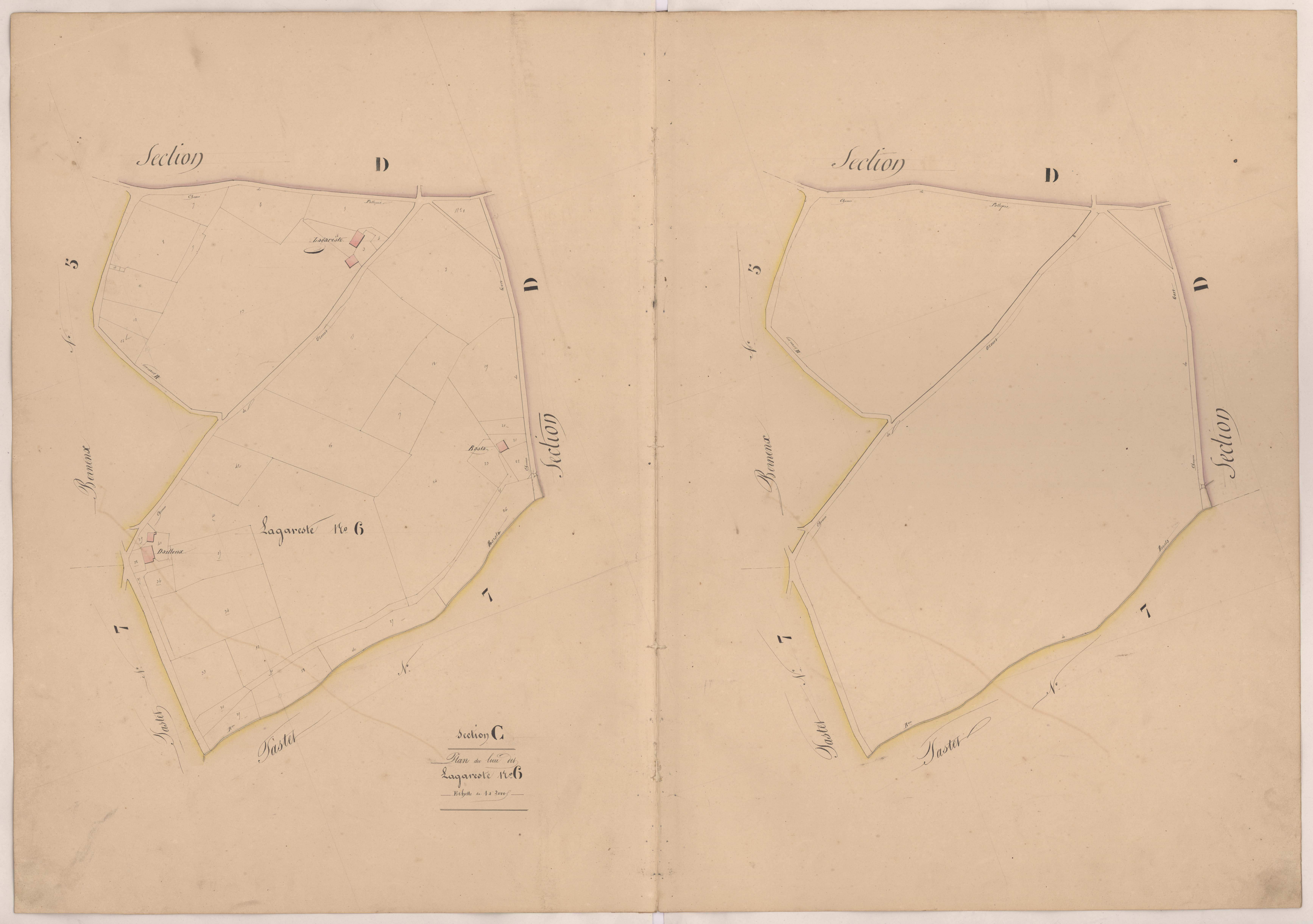 Clermont - Plan du lieu-dit Lagareste, n° 6