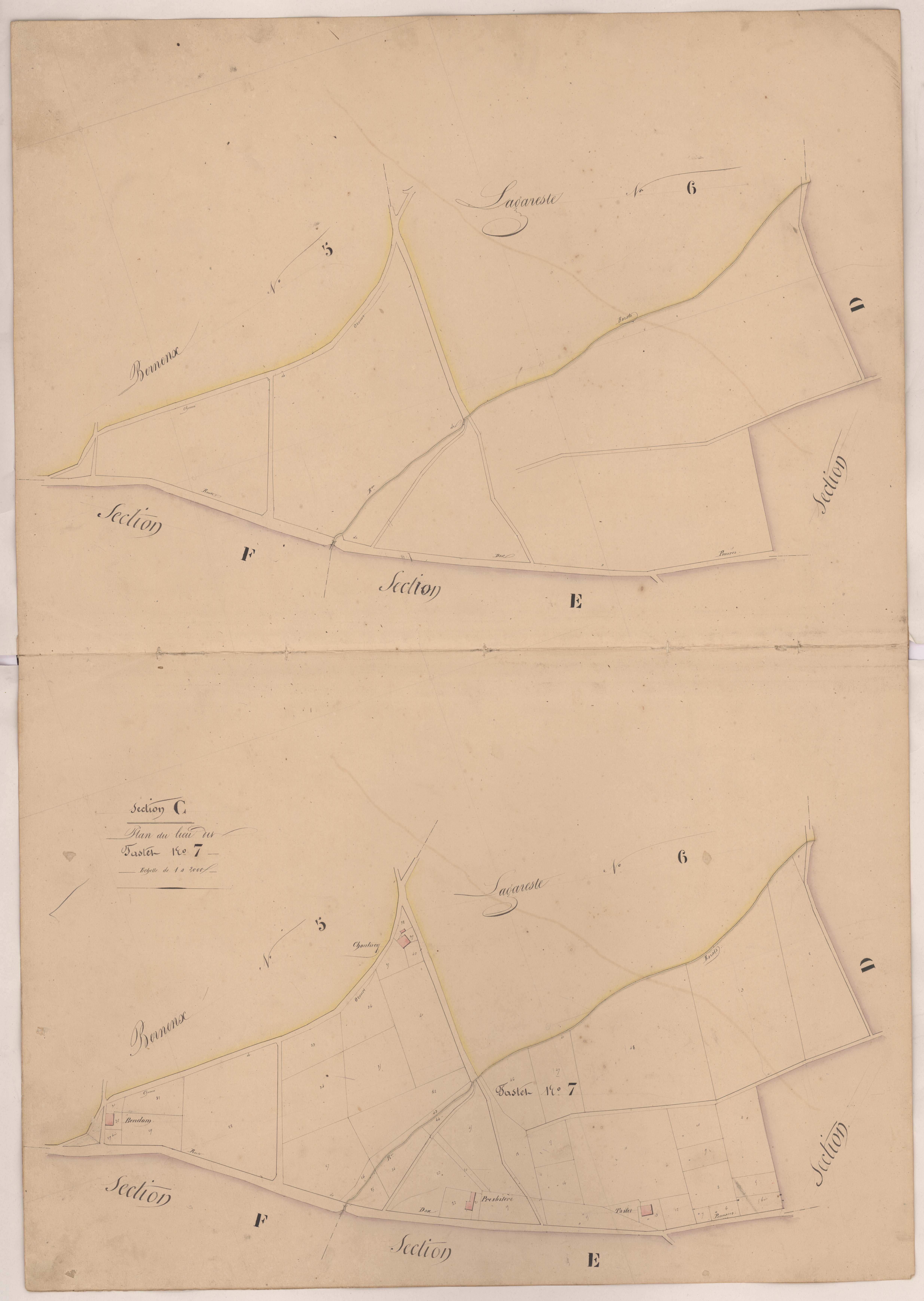 Clermont - Plan du lieu-dit Tastet, n° 7
