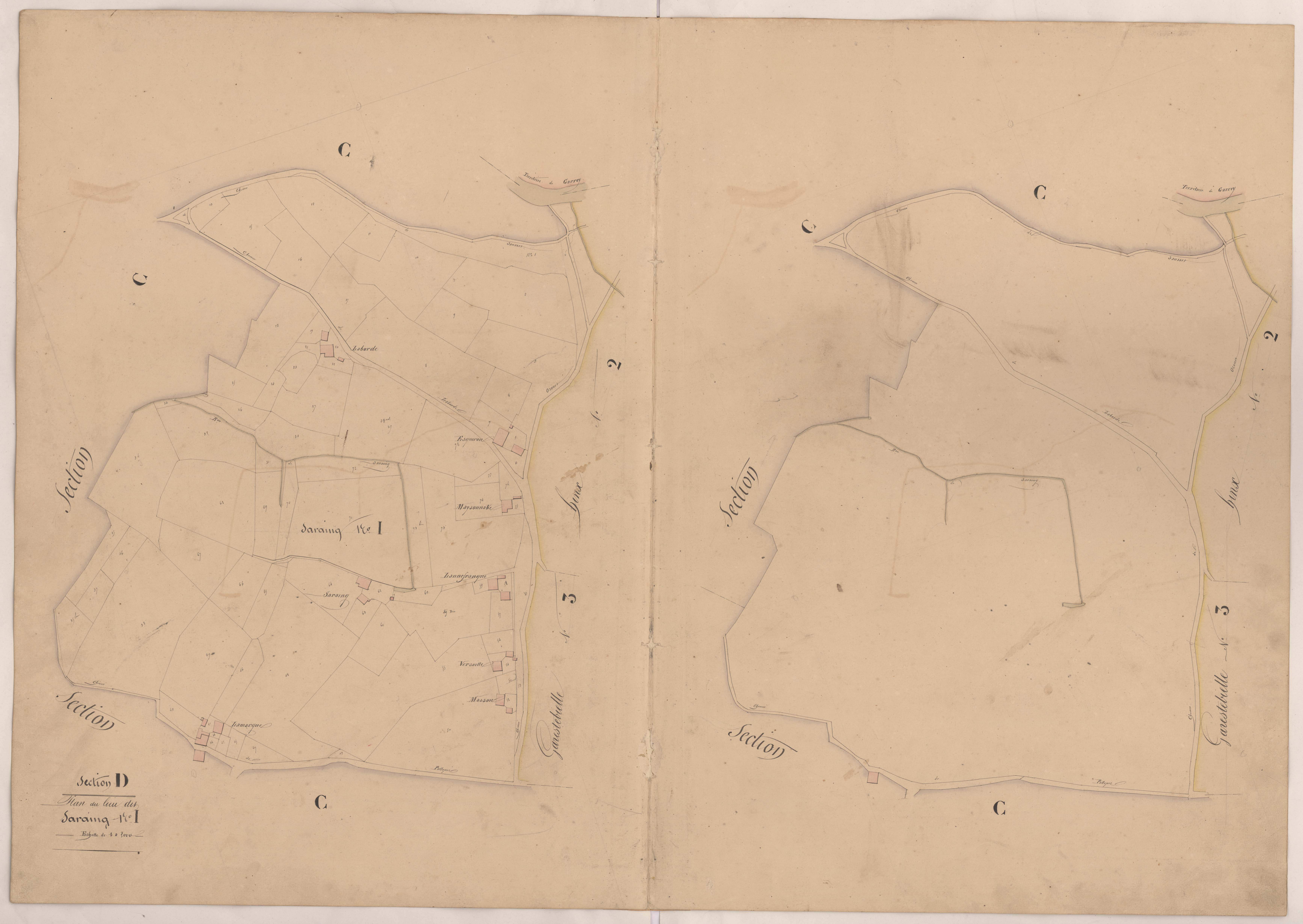 Clermont - Plan du lieu-dit Saraing, n° 1