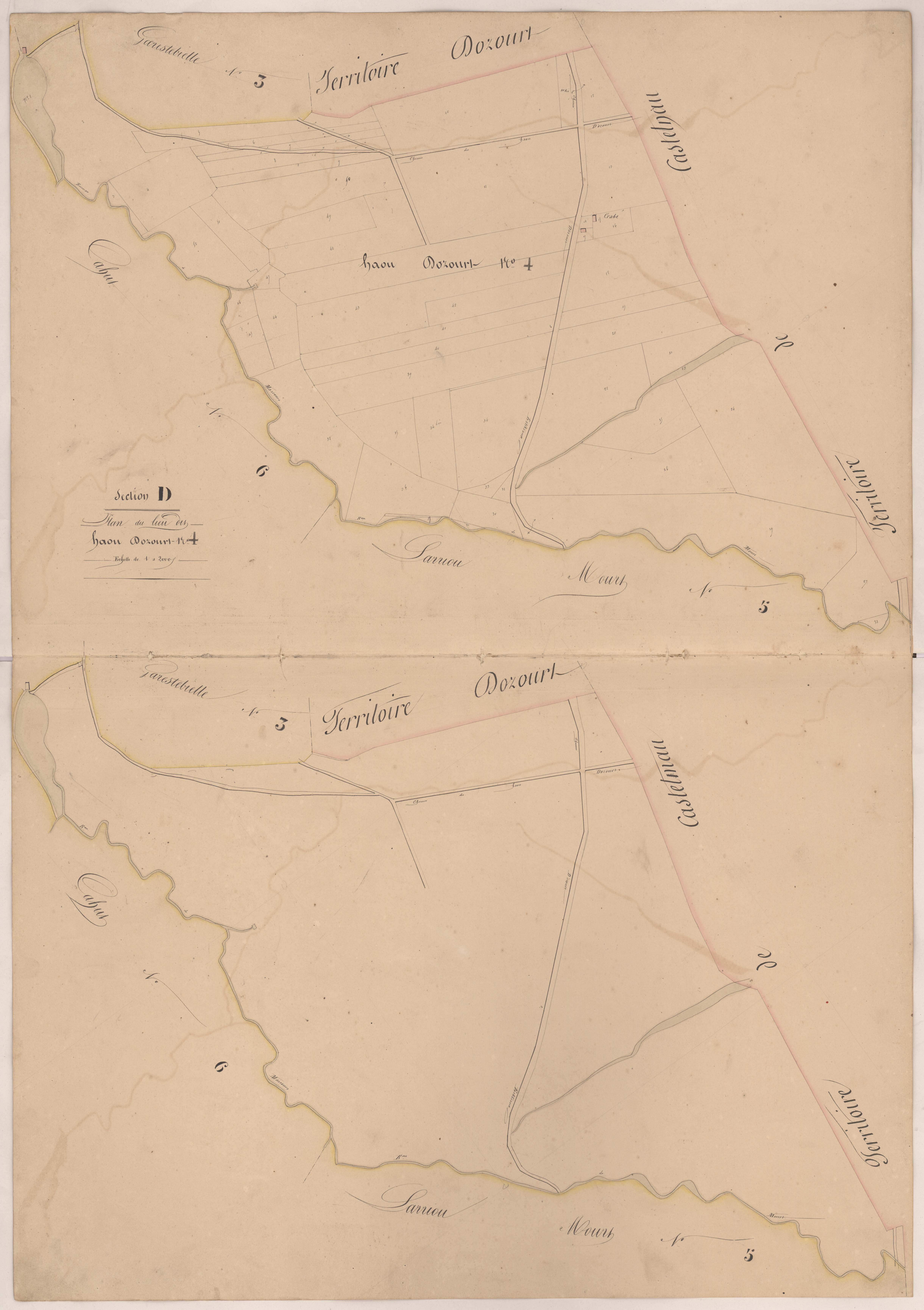 Clermont - Plan du lieu-dit Haou d'Ozourt, n° 4