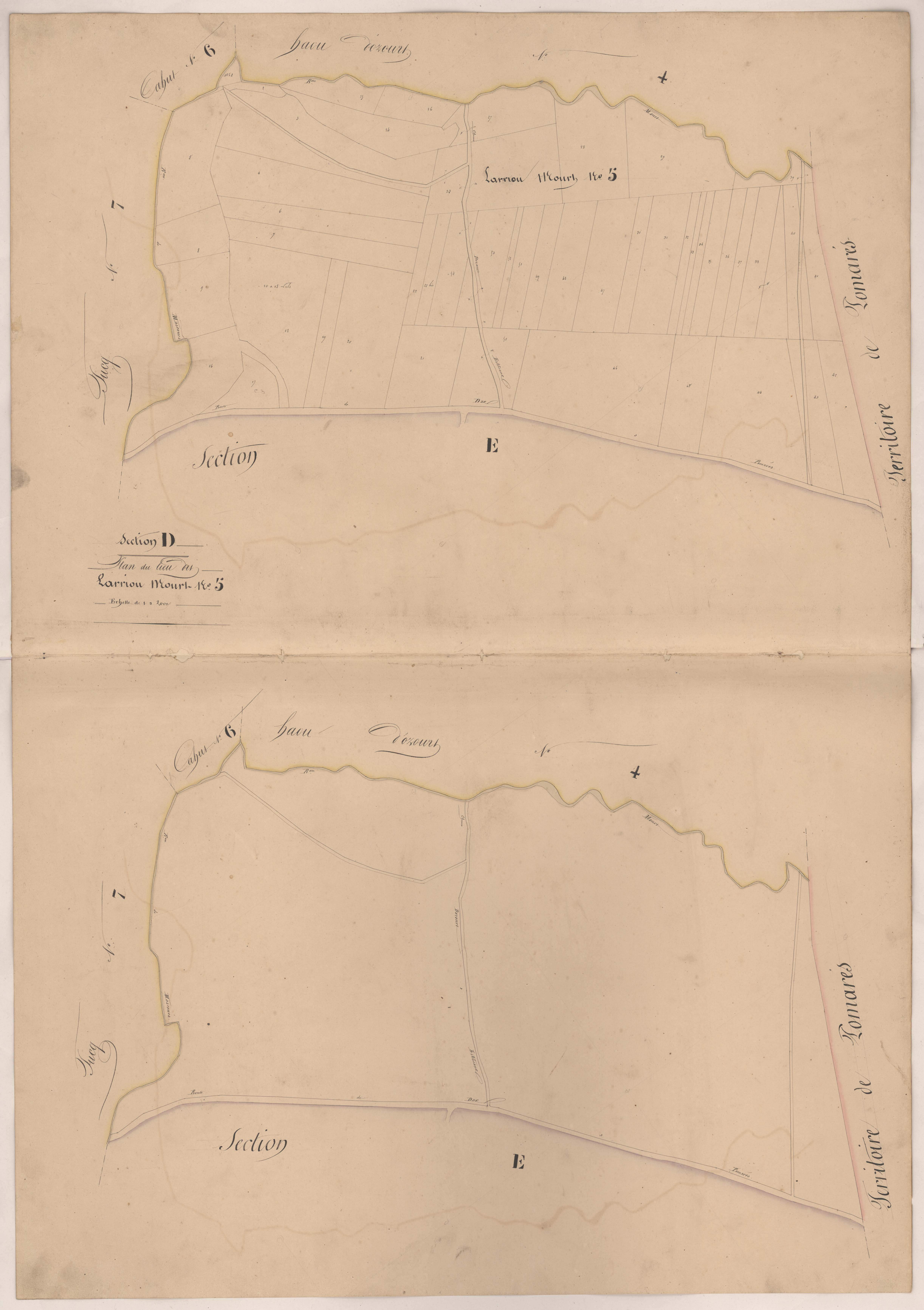 Clermont - Plan du lieu-dit Larriou Mourt, n° 5