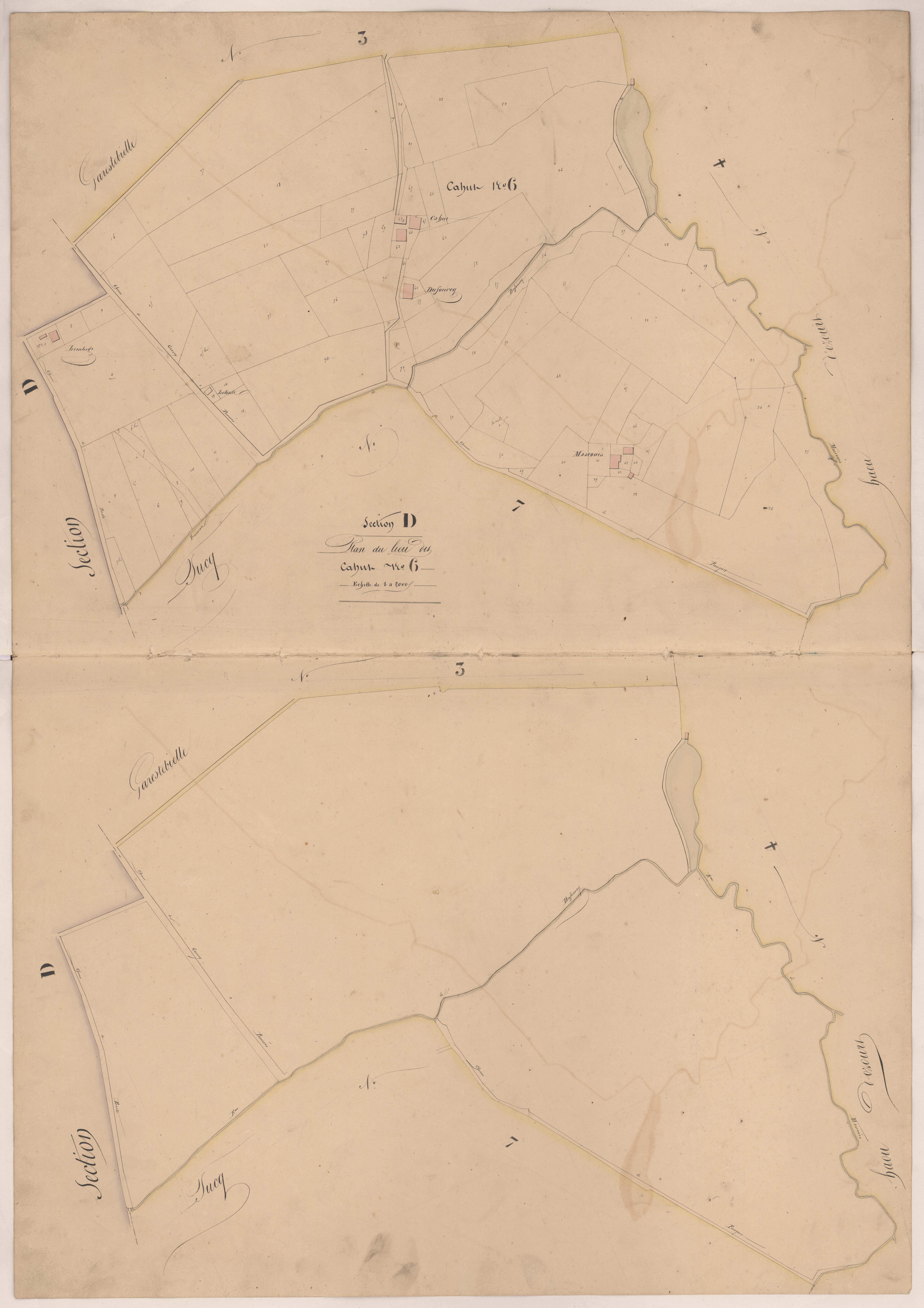 Clermont - Plan du lieu-dit Cahut, n° 6