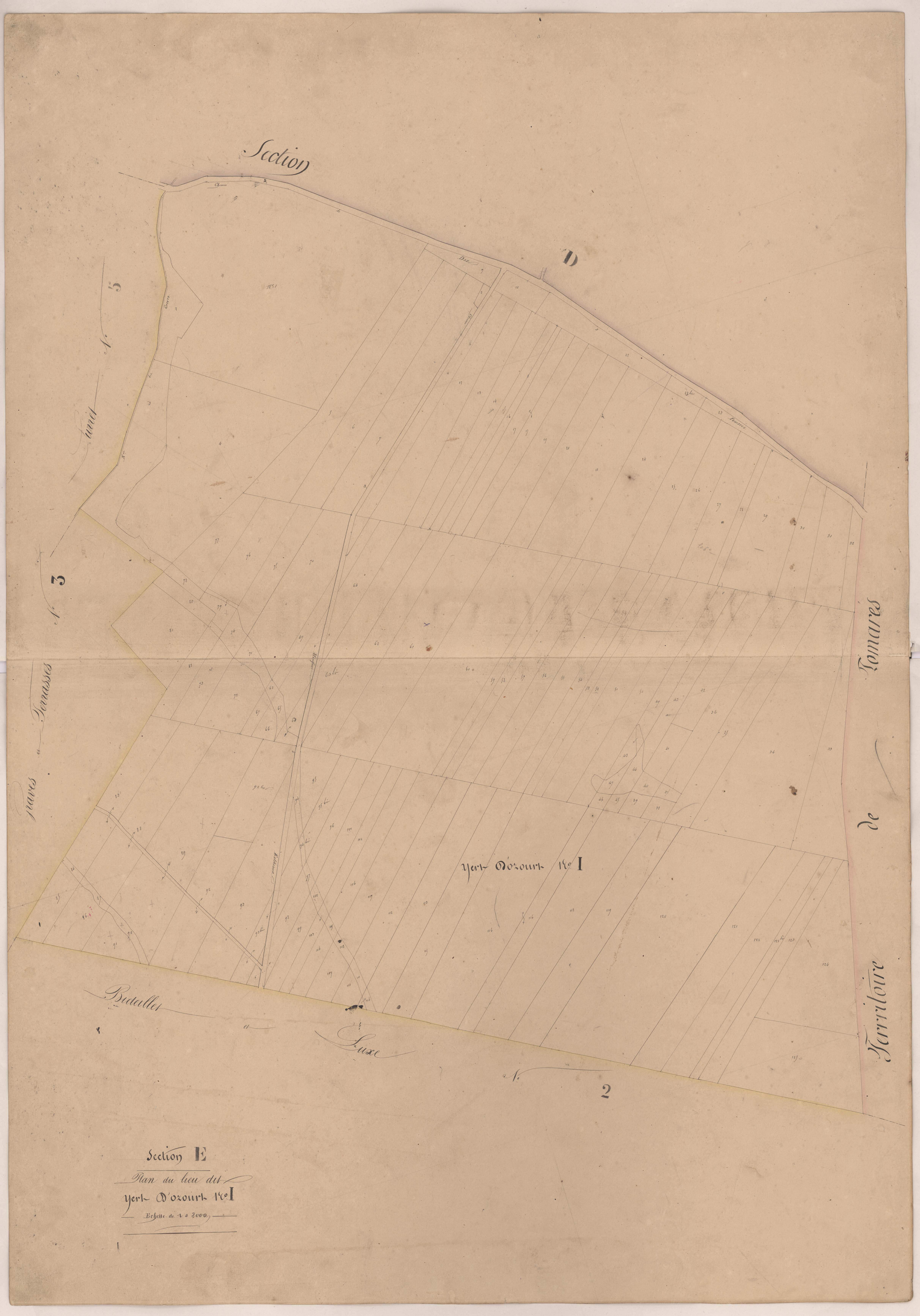 Clermont - Plan du lieu-dit Yert d'Ozourt, n° 1