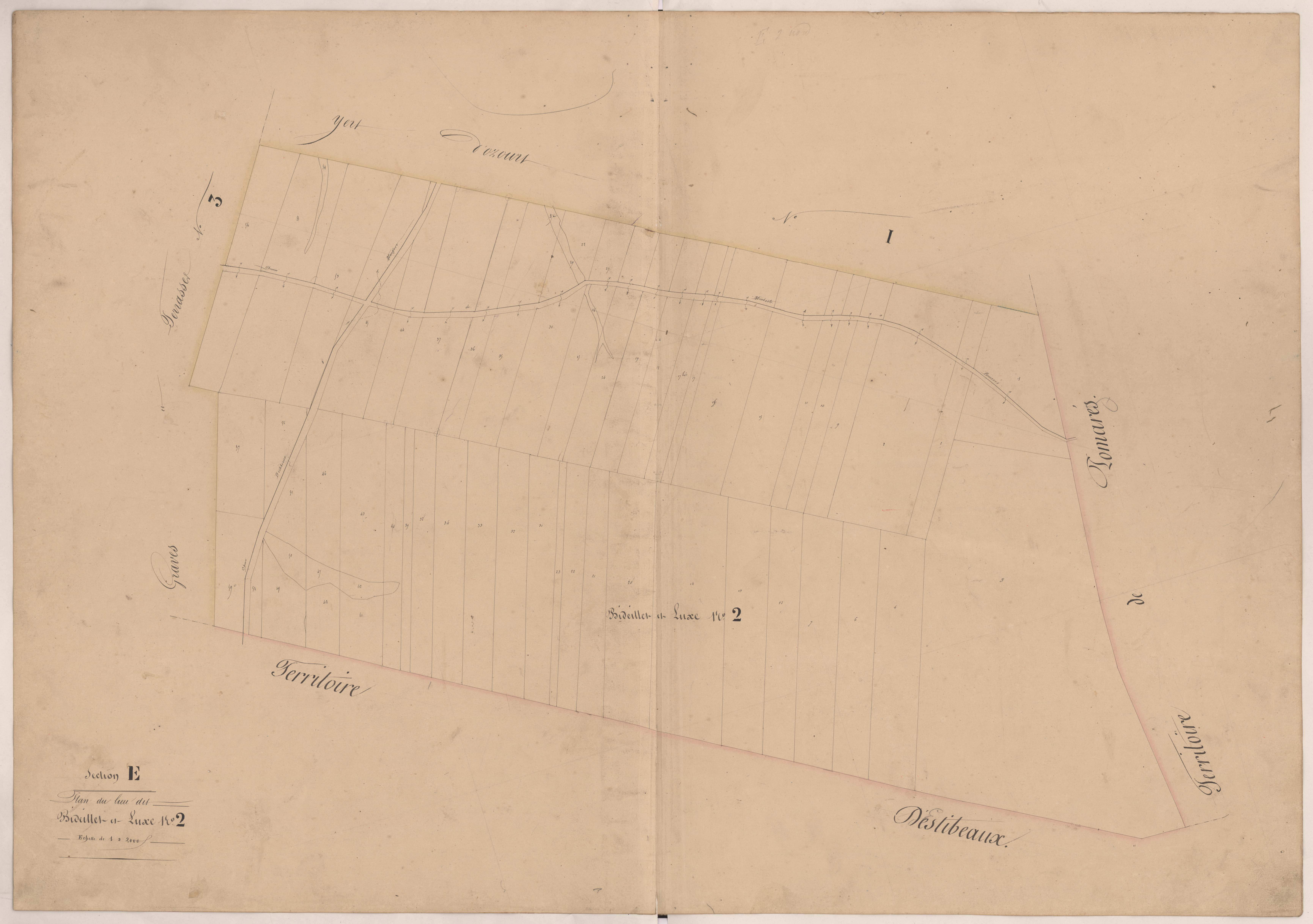 Clermont - Plans des lieux-dits Bideillet et Luxe, n° 2