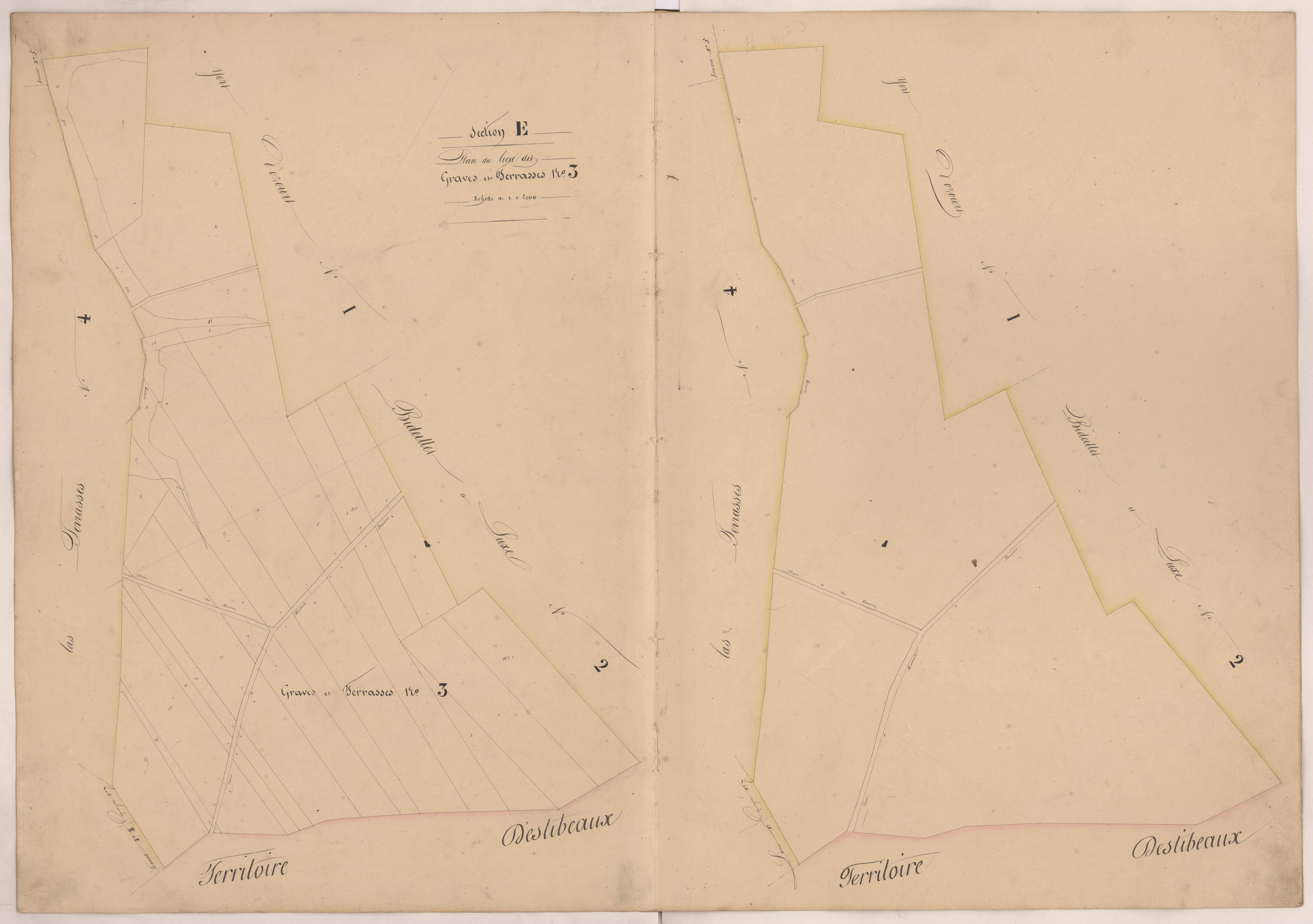 Clermont - Plans des lieux-dits Graves et Terrasses, n° 3