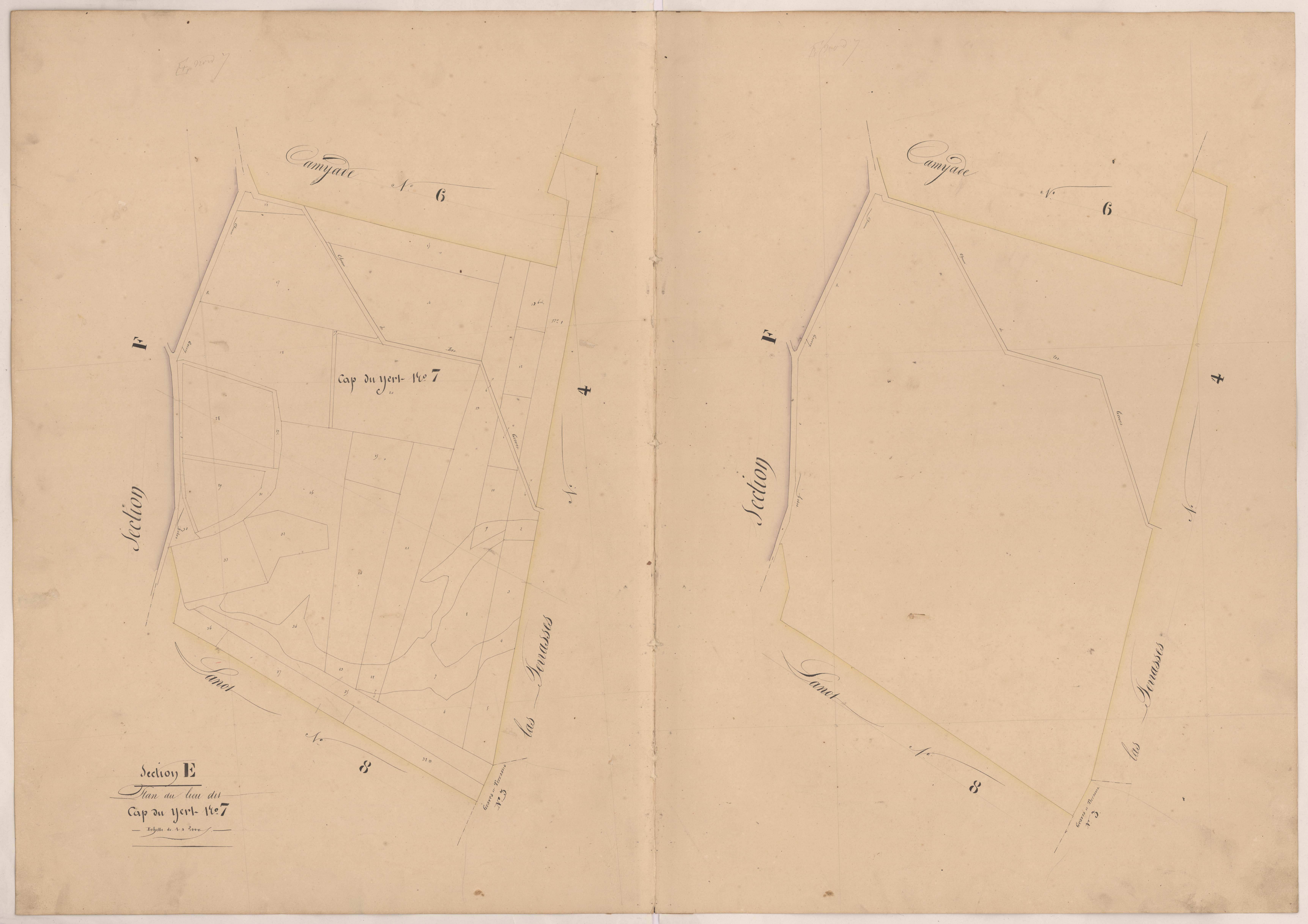 Clermont - Plan du lieu-dit Cap du Yert, n° 7