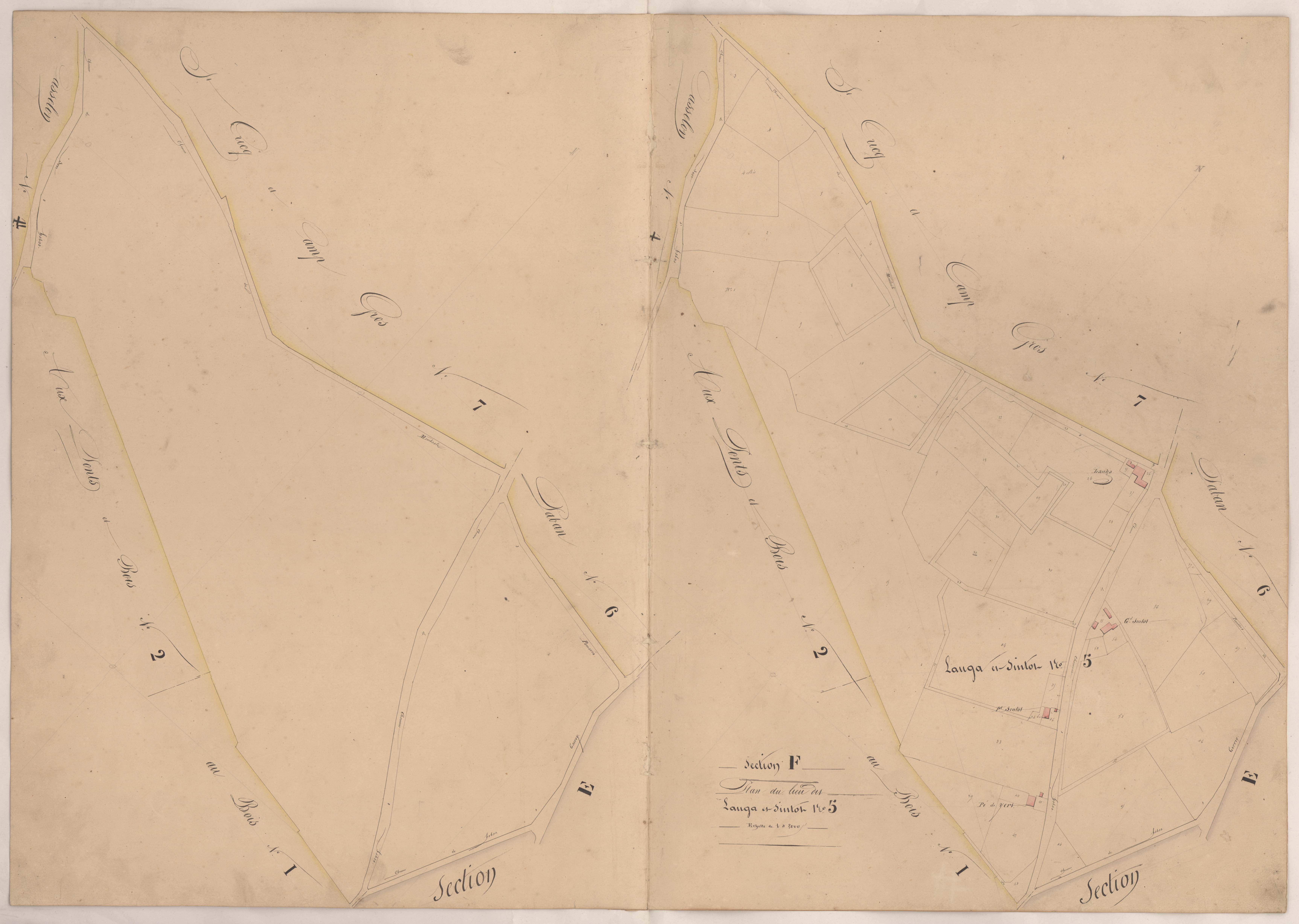 Clermont - Plans des lieux-dits de Lauga et Sintot, n° 5