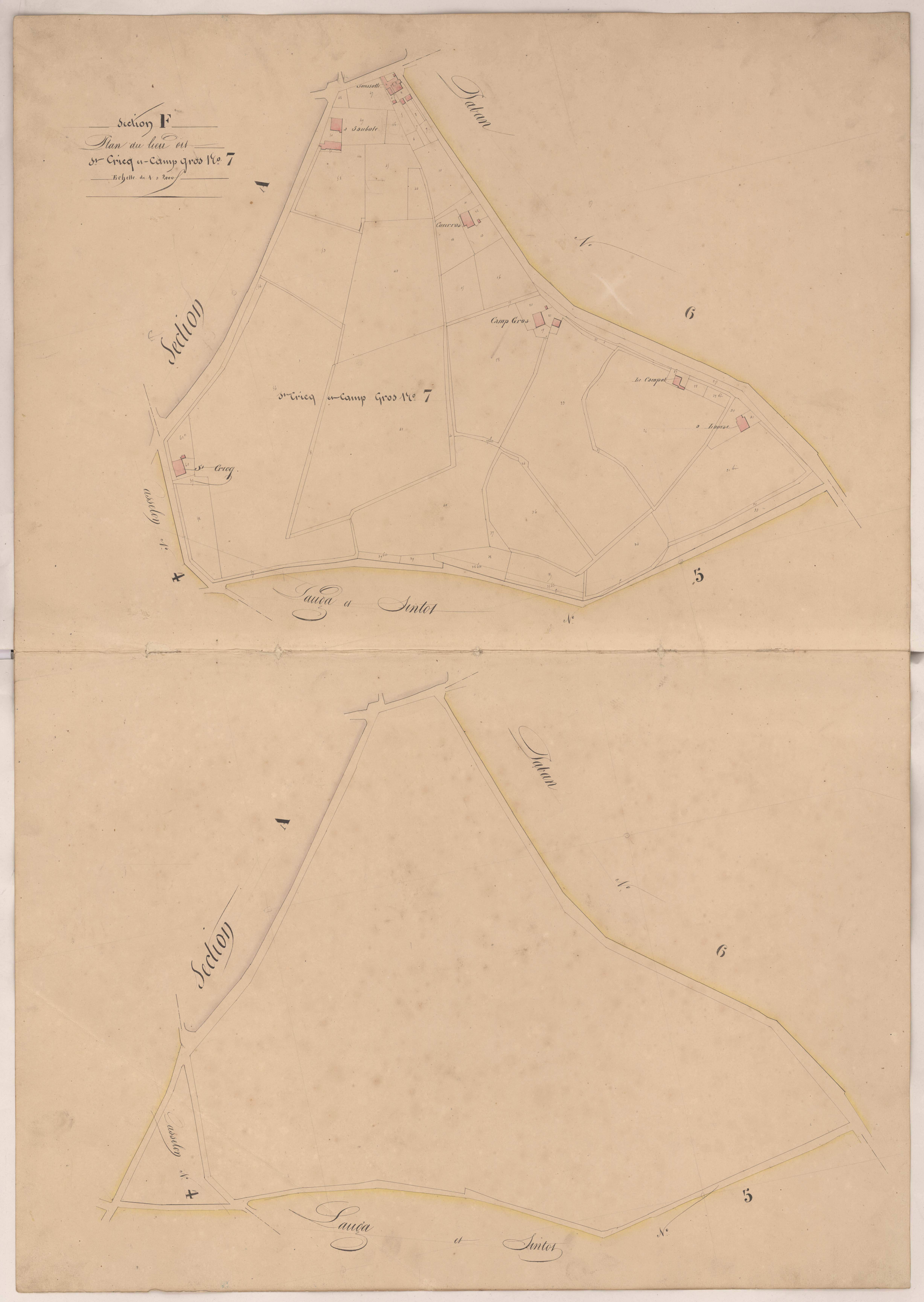 Clermont - Plans des lieux-dits Saint-Cricq et Camp gros, n° 7