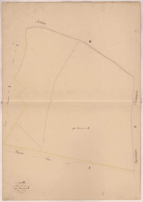 Clermont - Yert d'Ozourt, n° 1  (sans indications de détail sur les parcelles)