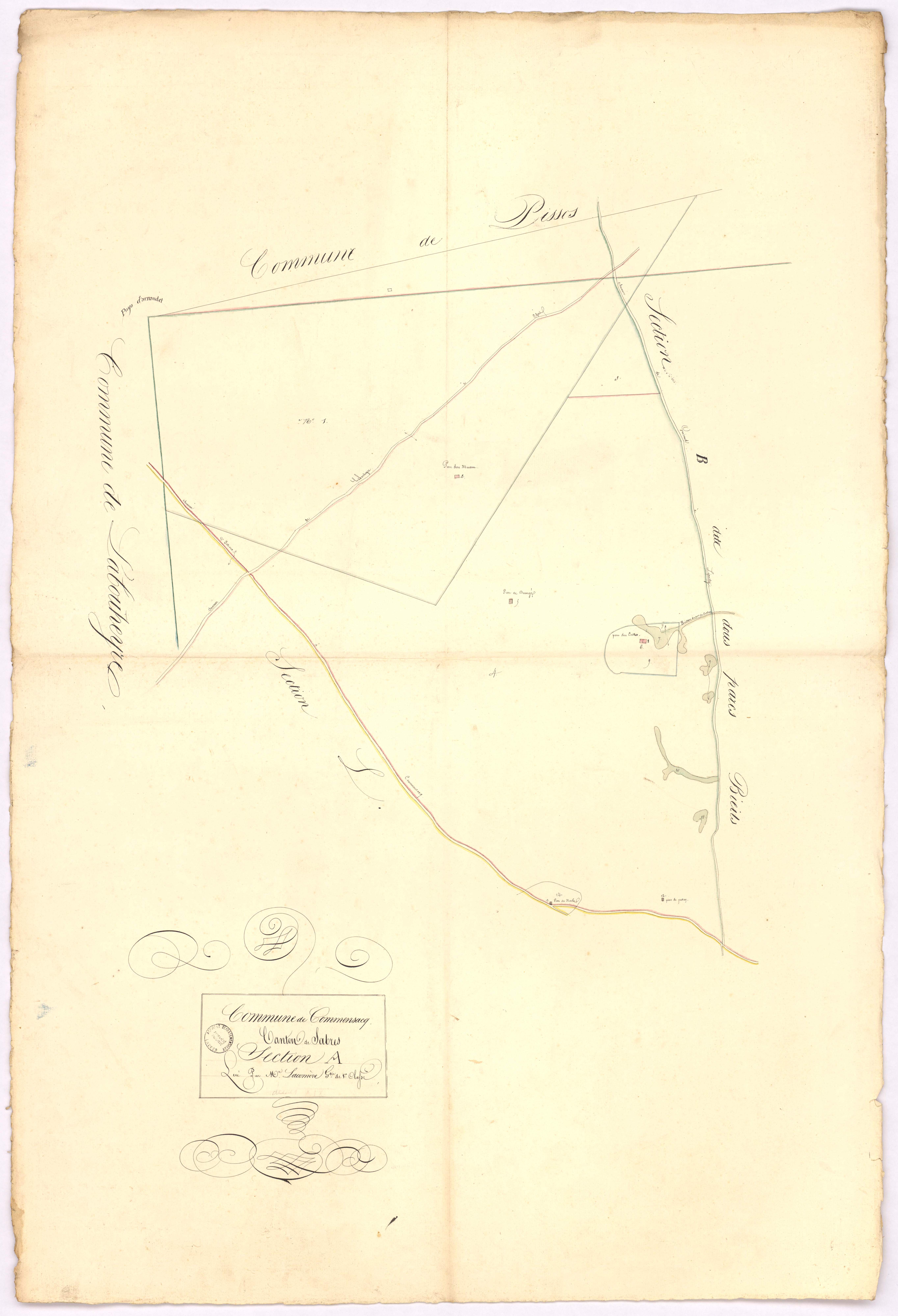 Commensacq - Section A, [dite du Piau d'Arnaudet], par Lacomère géomètre