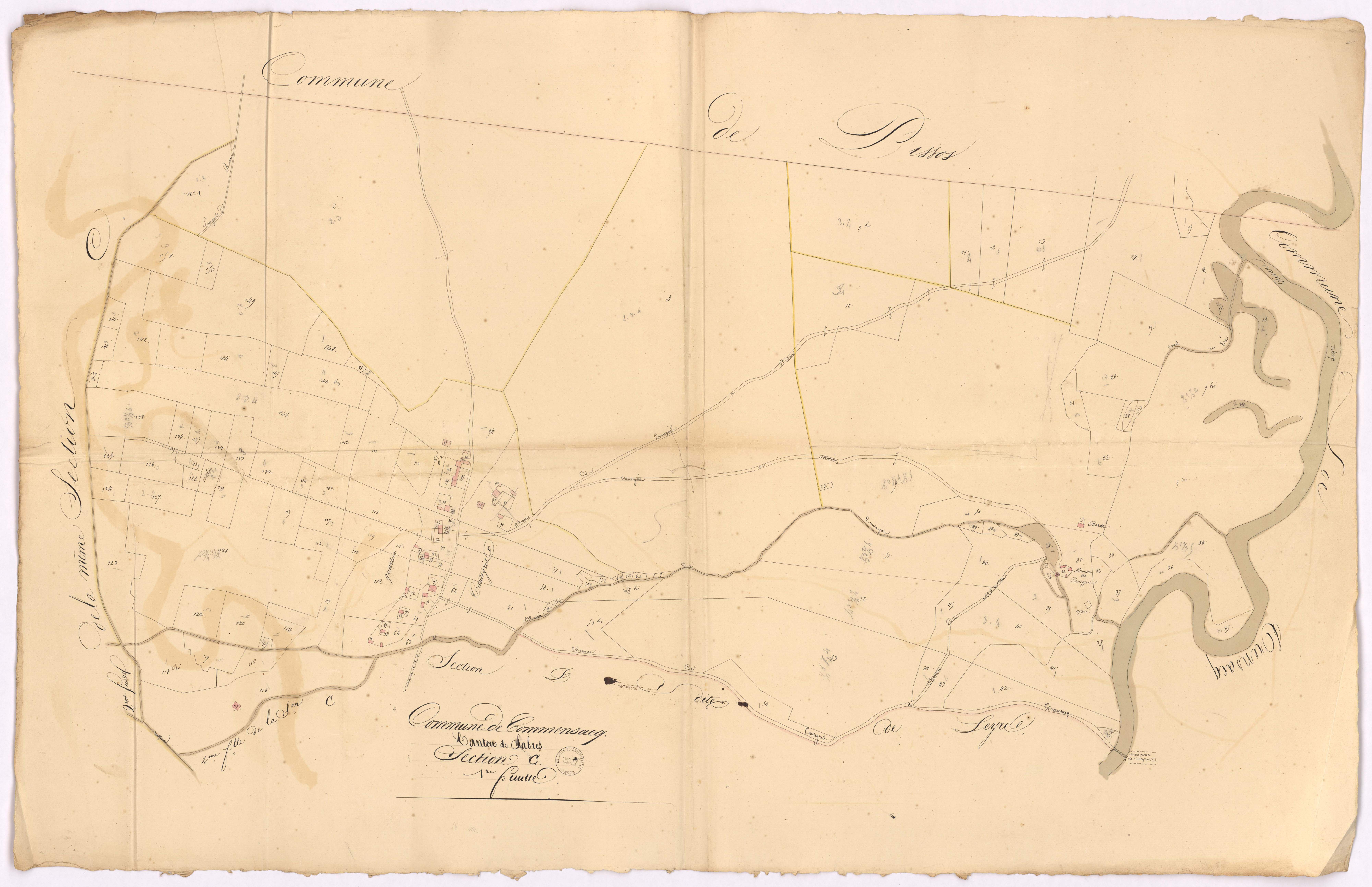 Commensacq - Section C, [dite de la Lande et Cantegrit], 1re feuille