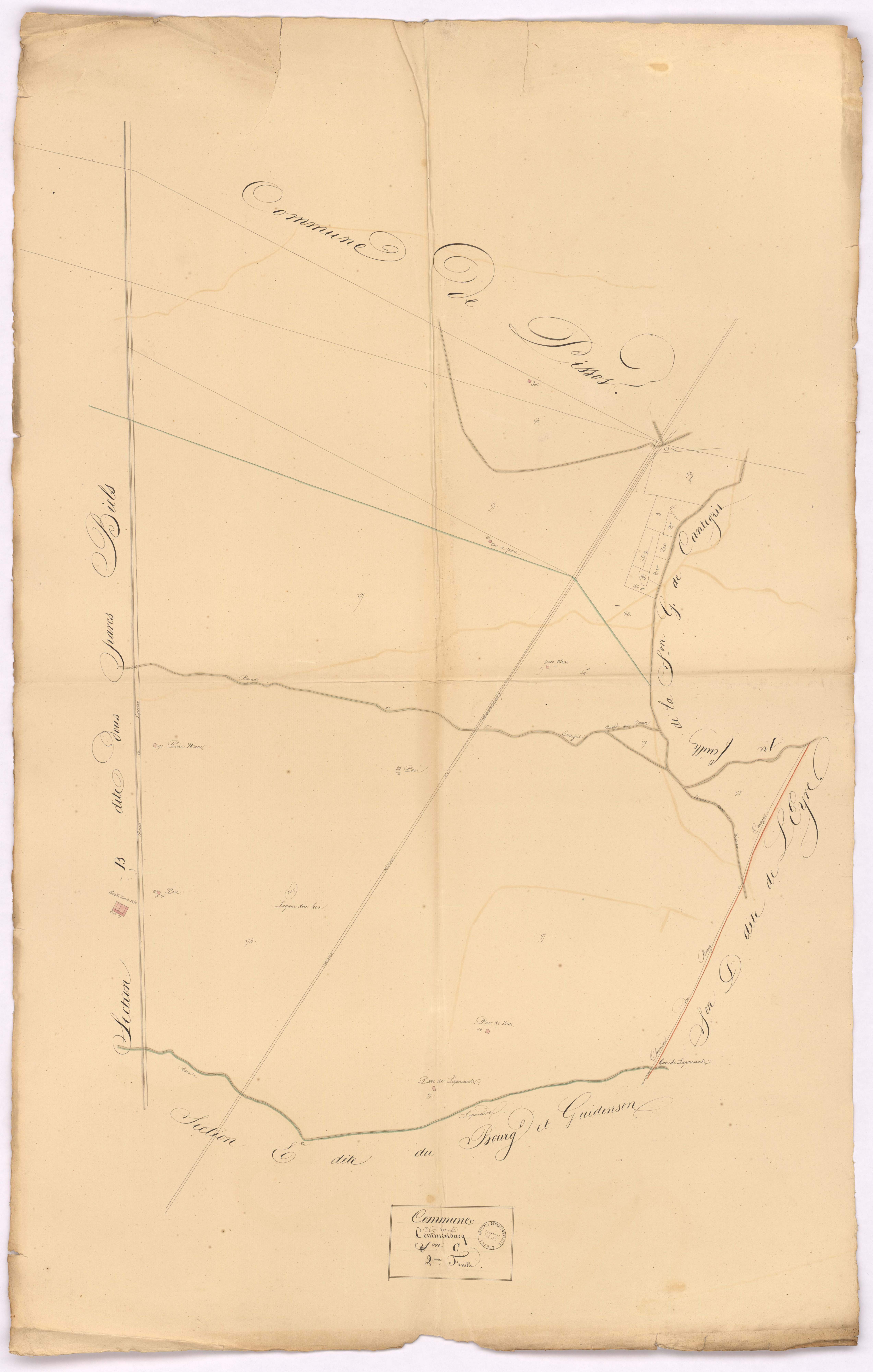 Commensacq - Section C, [dite de la Lande et Cantegrit], 2e feuille