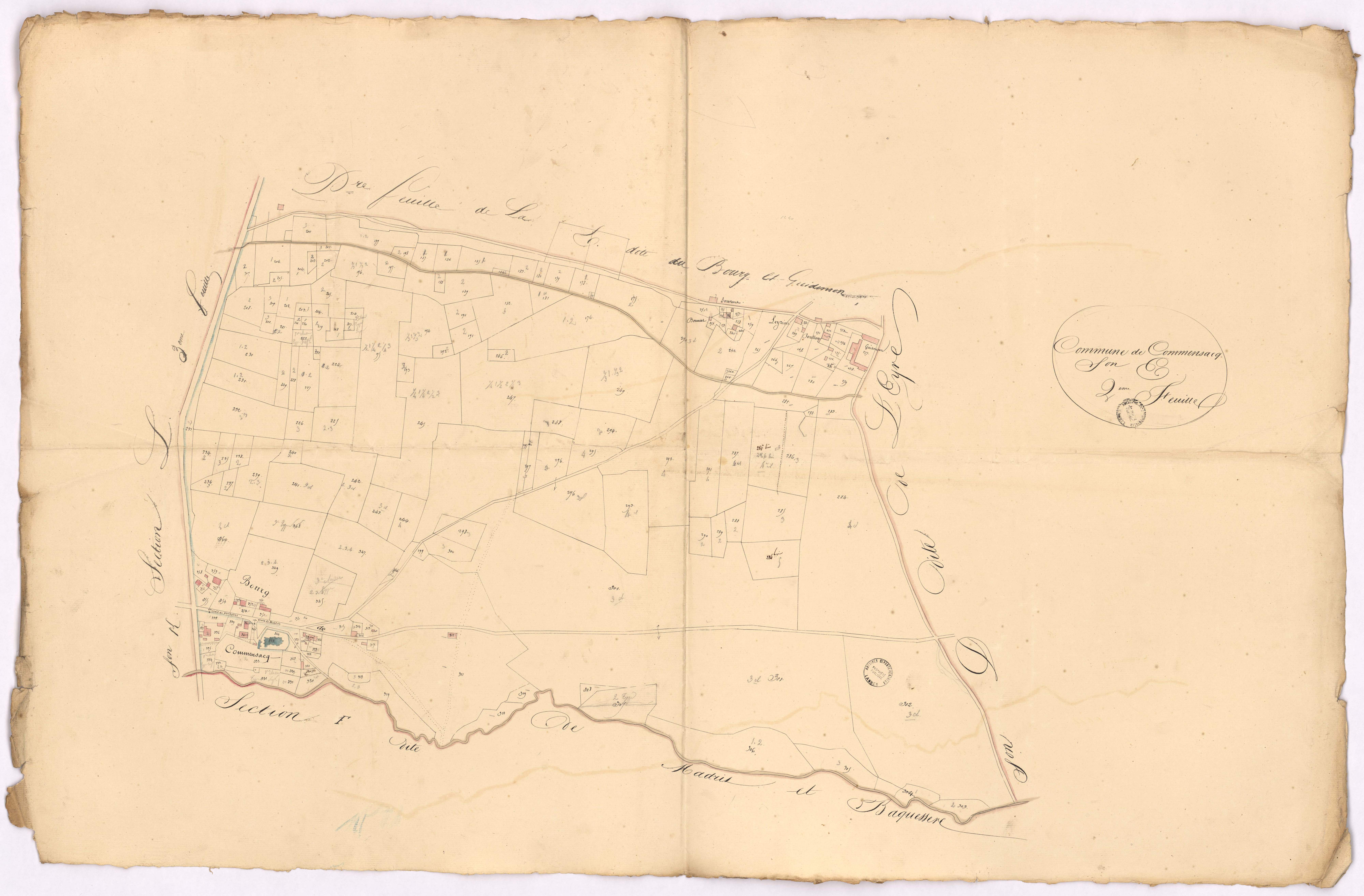 Commensacq - Section E, [dite du Bourg et de Guidenson], 2e feuille