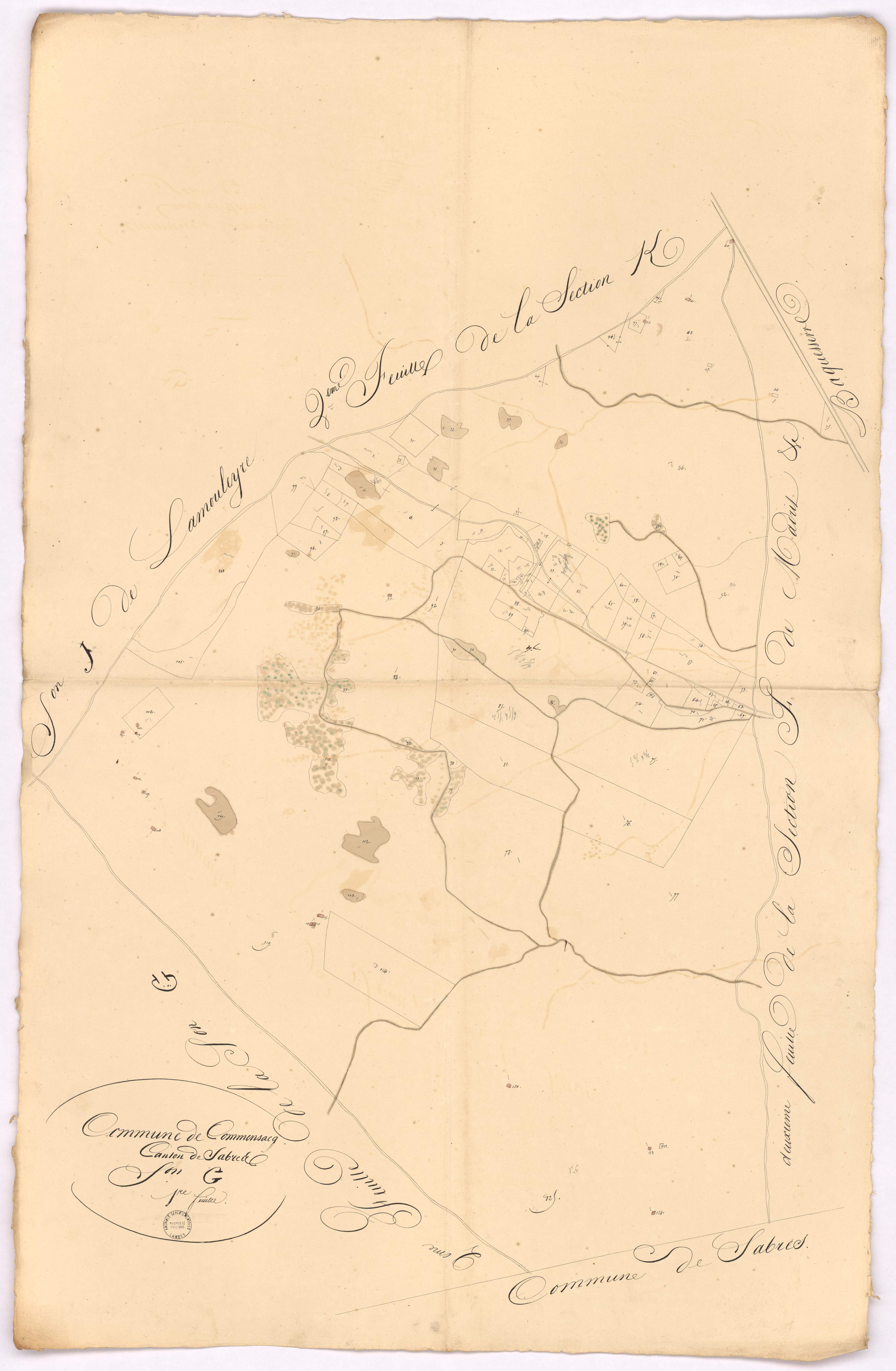 Commensacq - Section G, [dite de Cantegrit], 1re feuille