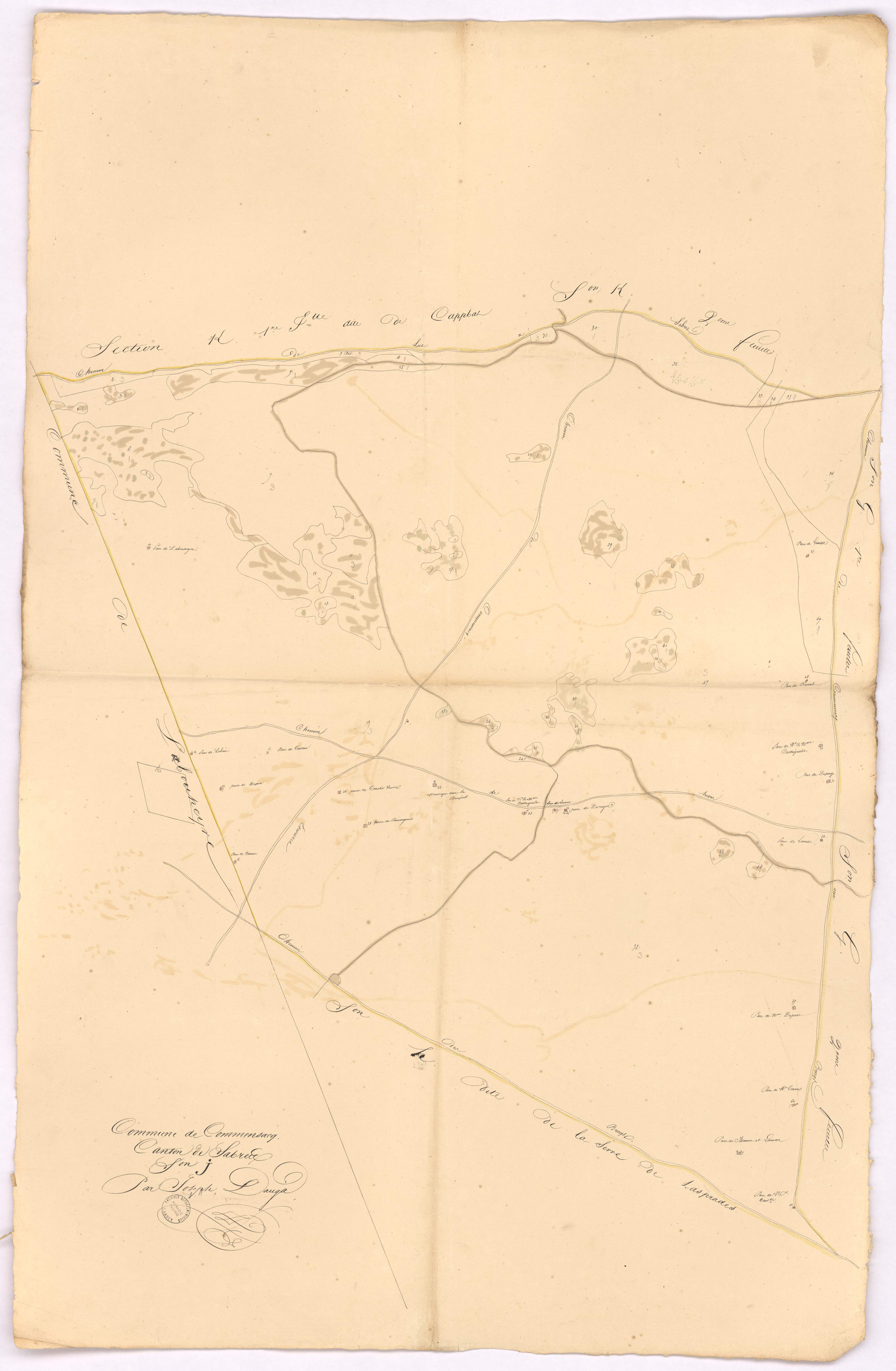 Commensacq - Section J, [dite de Lamouleyre], par Joseph Dauga géomètre