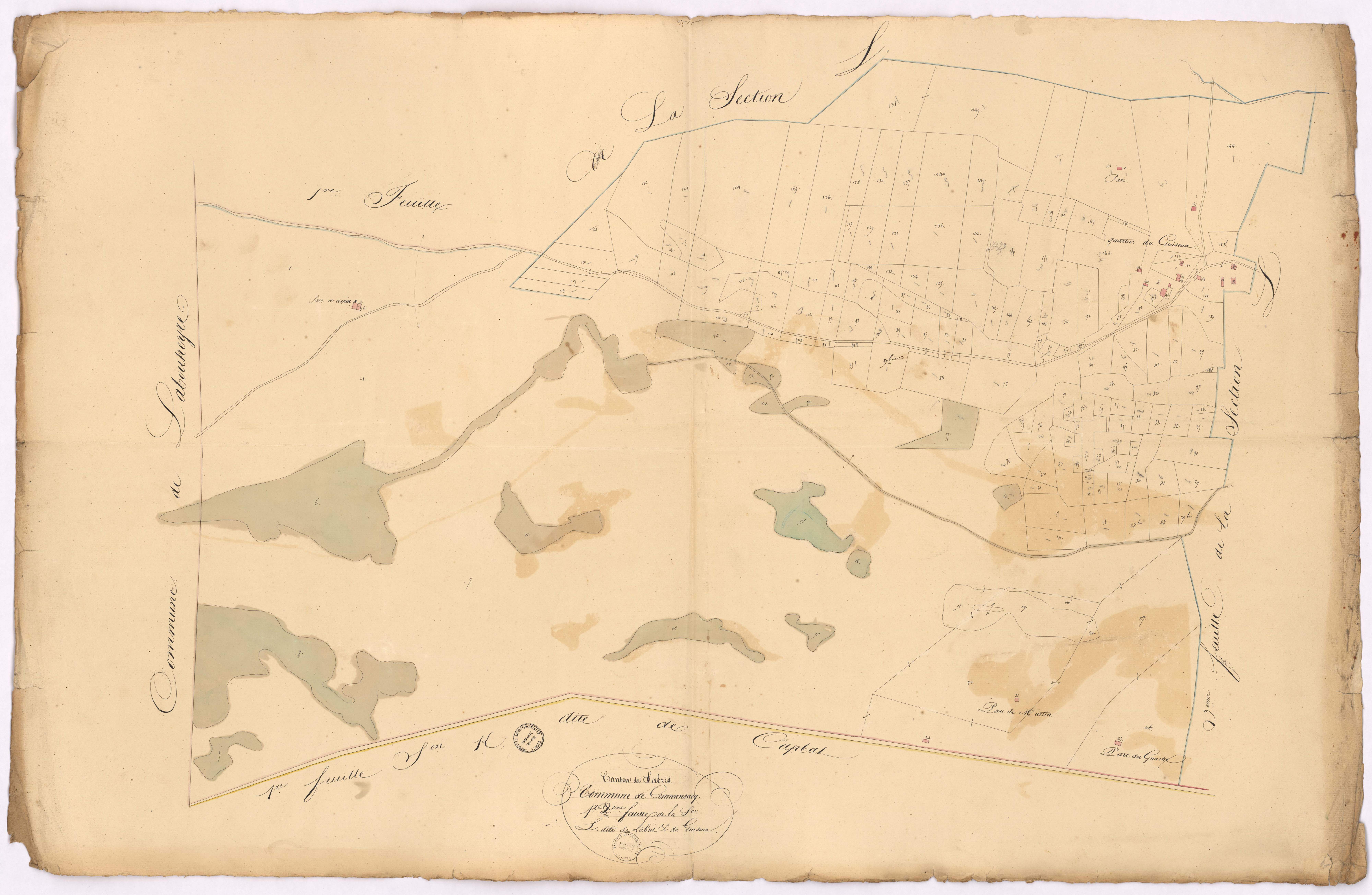 Commensacq - Section L, dite de Labrit et Guisoua, 1re feuille