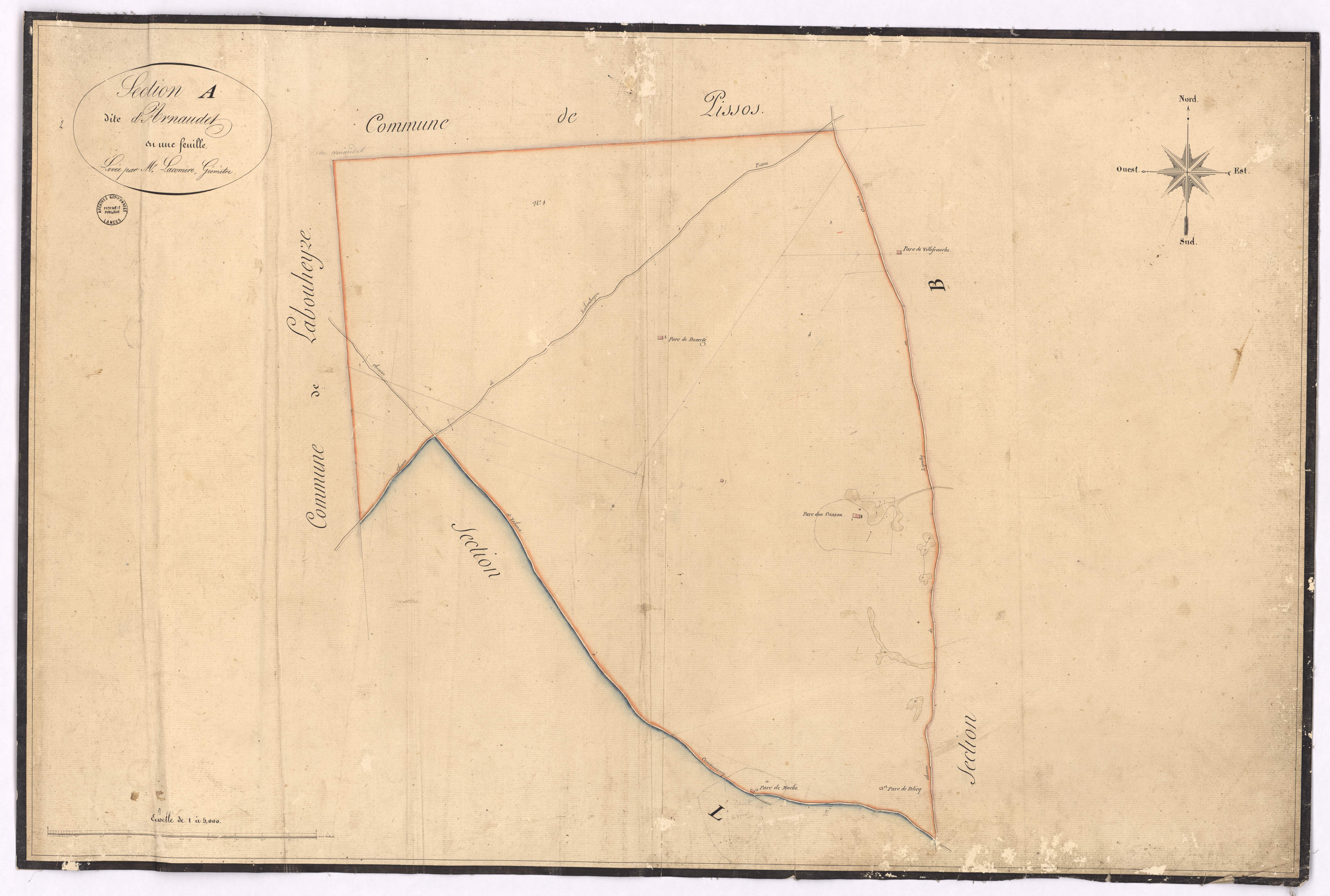 Commensacq - Section A, dite d'Arnaudet, par Lacomère géomètre