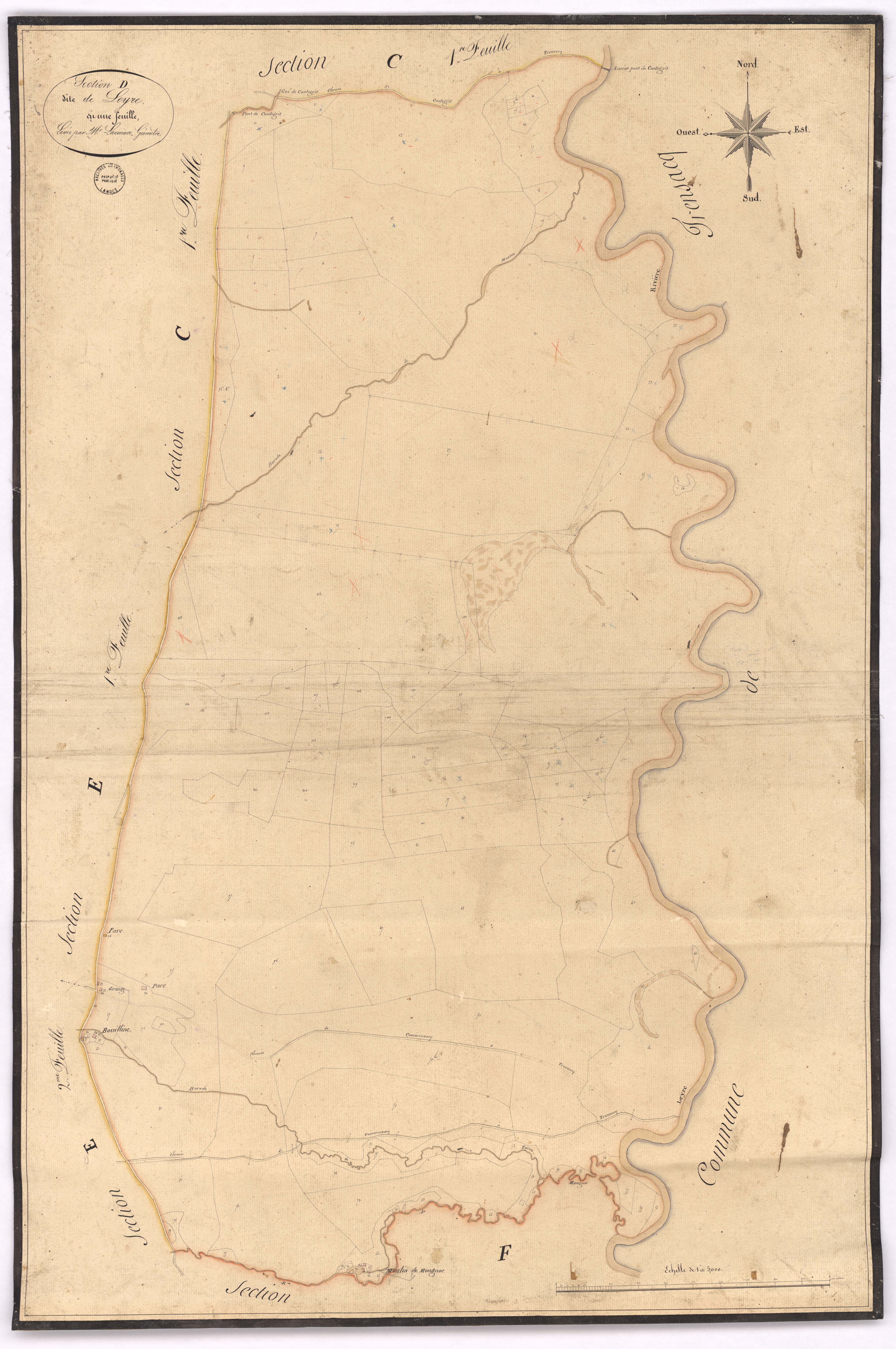 Commensacq - Section D, dite de Leyre, par Lacomère géomètre
