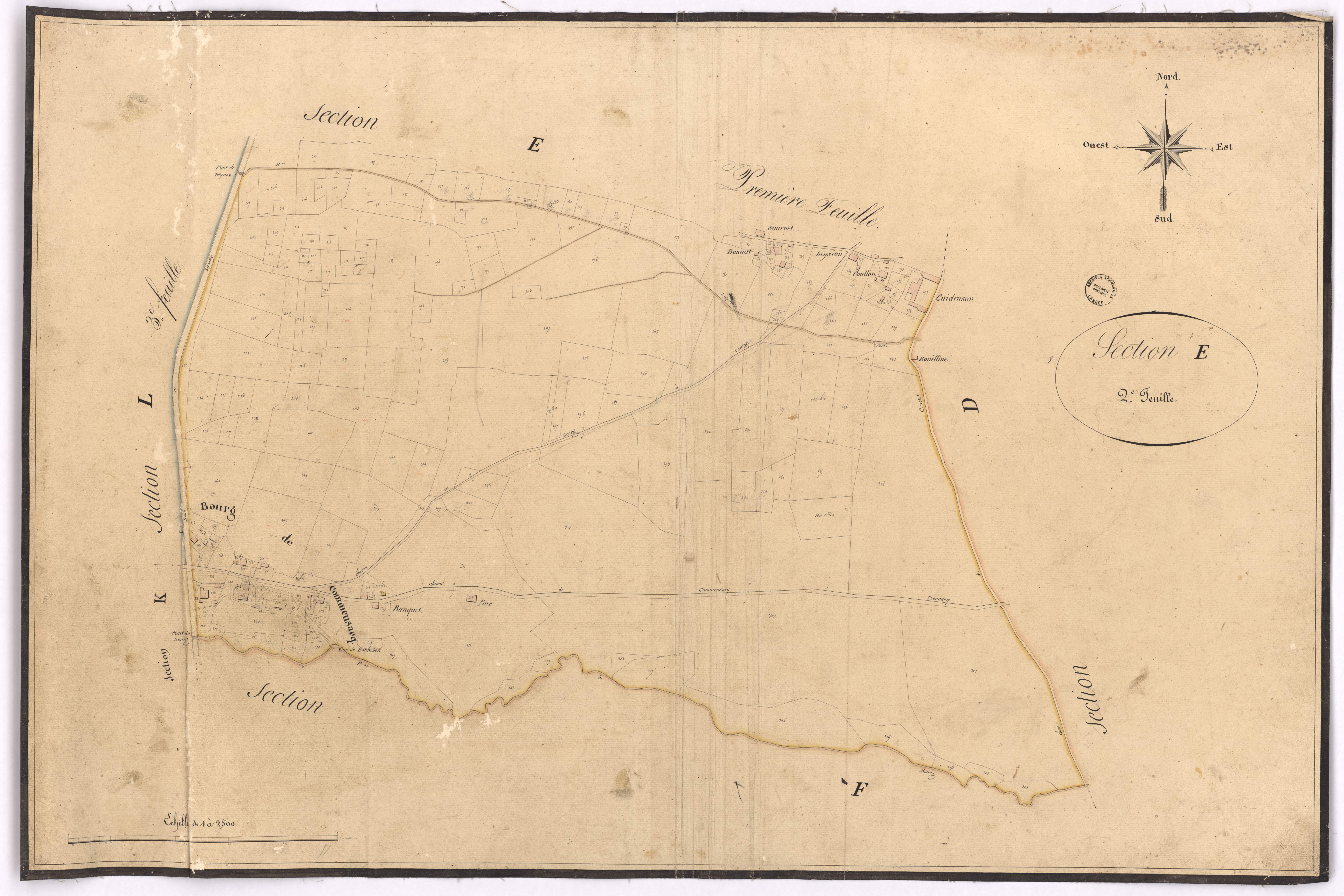 Commensacq - Section E, dite du Bourg [et de Guidenson], 2e feuille