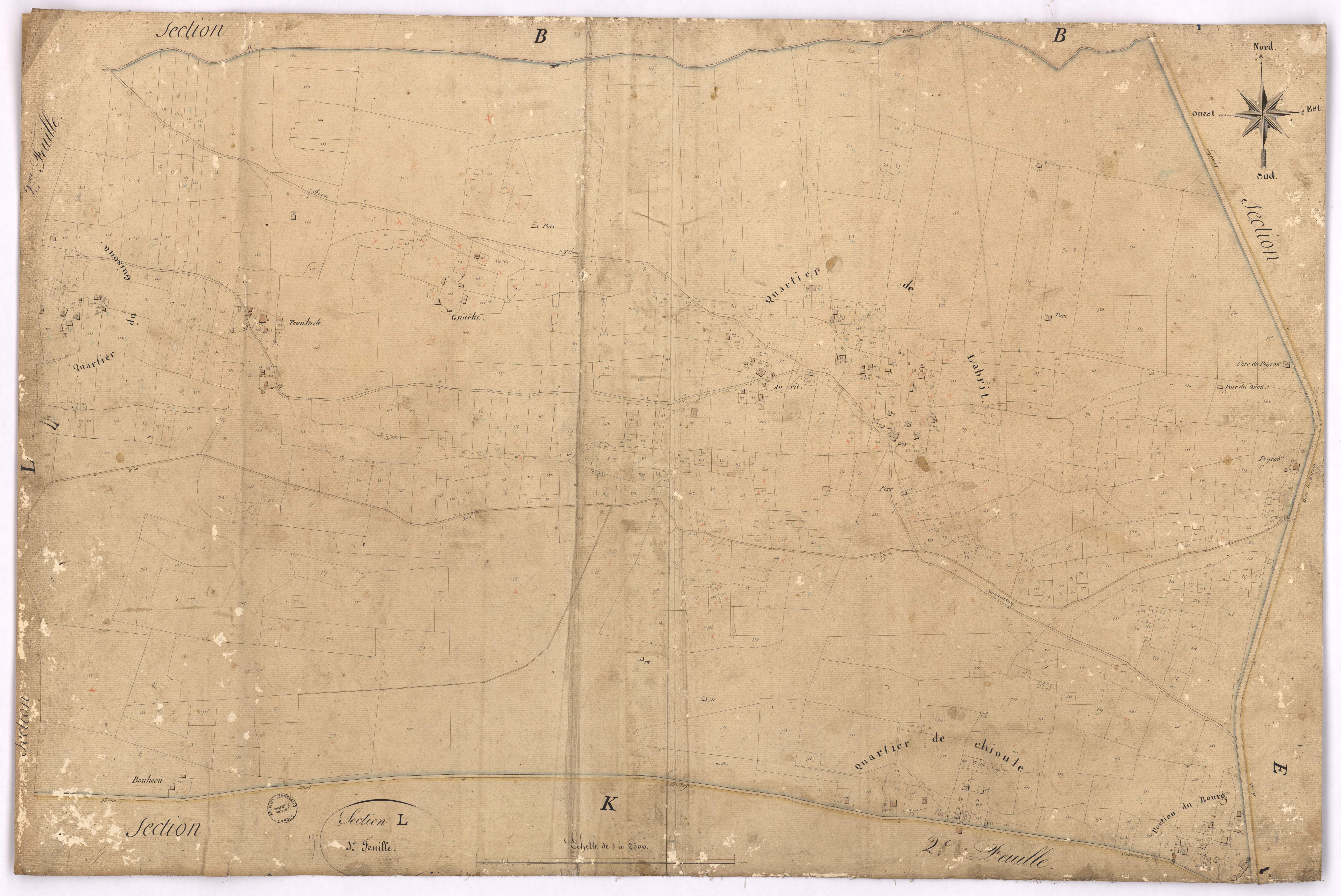 Commensacq - Section L, dite de Labrit et du Guisoua, 3e feuille