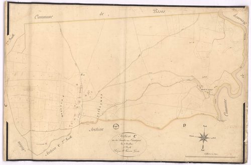 Commensacq - Section C, dite des Landes et de Cantegrit, 1re feuille, par Lacomère géomètre