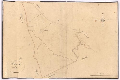 Commensacq - Section F, dite d'Aïgue séque et de Madril, 2e feuille, par Dauga géomètre