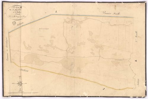 Commensacq - Section K, dite de Capbat, 1re feuille, par Dauga géomètre