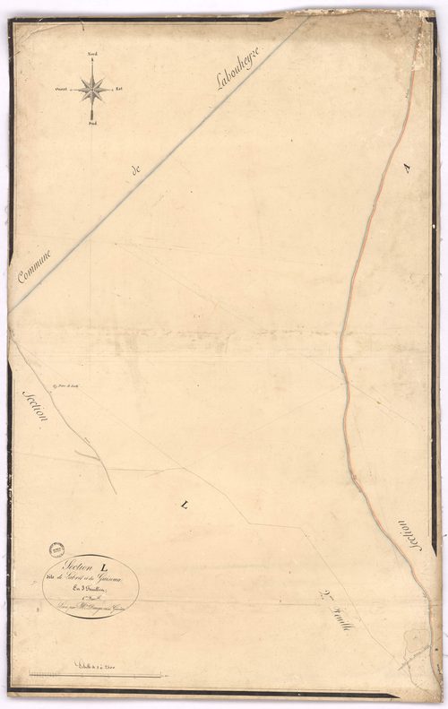 Commensacq - Section L, dite de Labrit et du Guisoua, 1re feuille, par Dauga aîné, géomètre