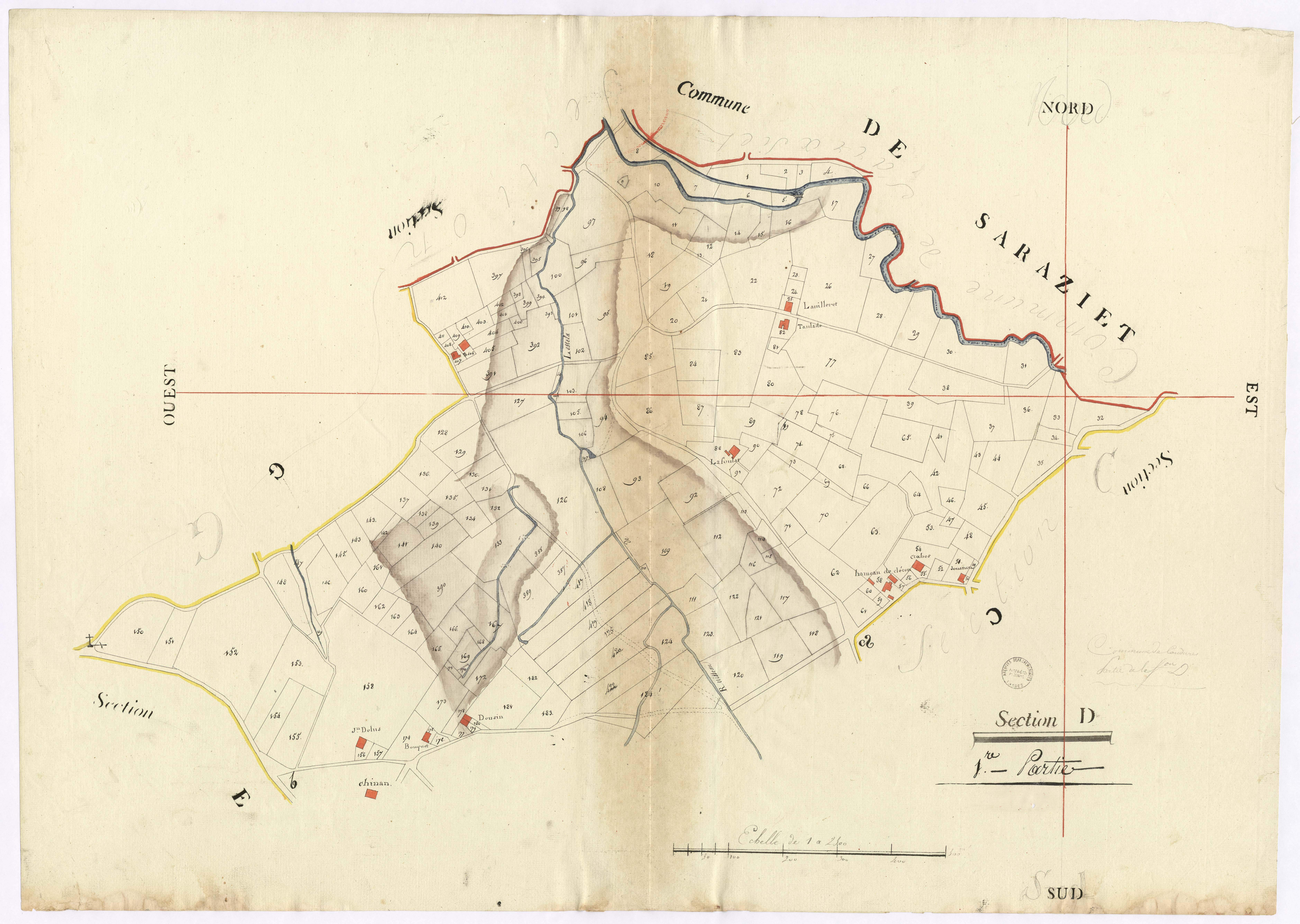 Coudures - Section D, 1re feuille