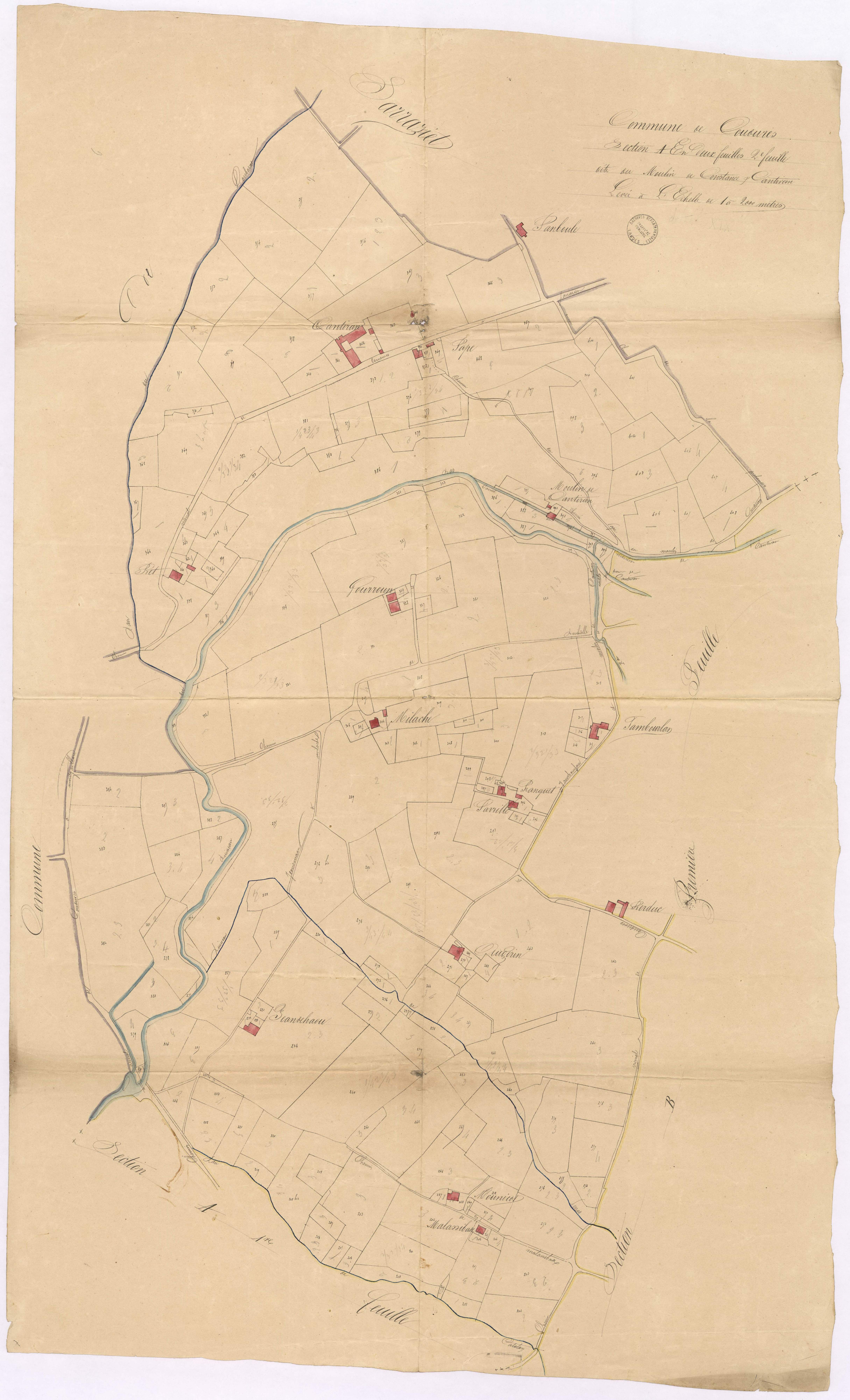 Coudures - Section A, dite du Moulin de Constance et Cantiran, 2e feuille