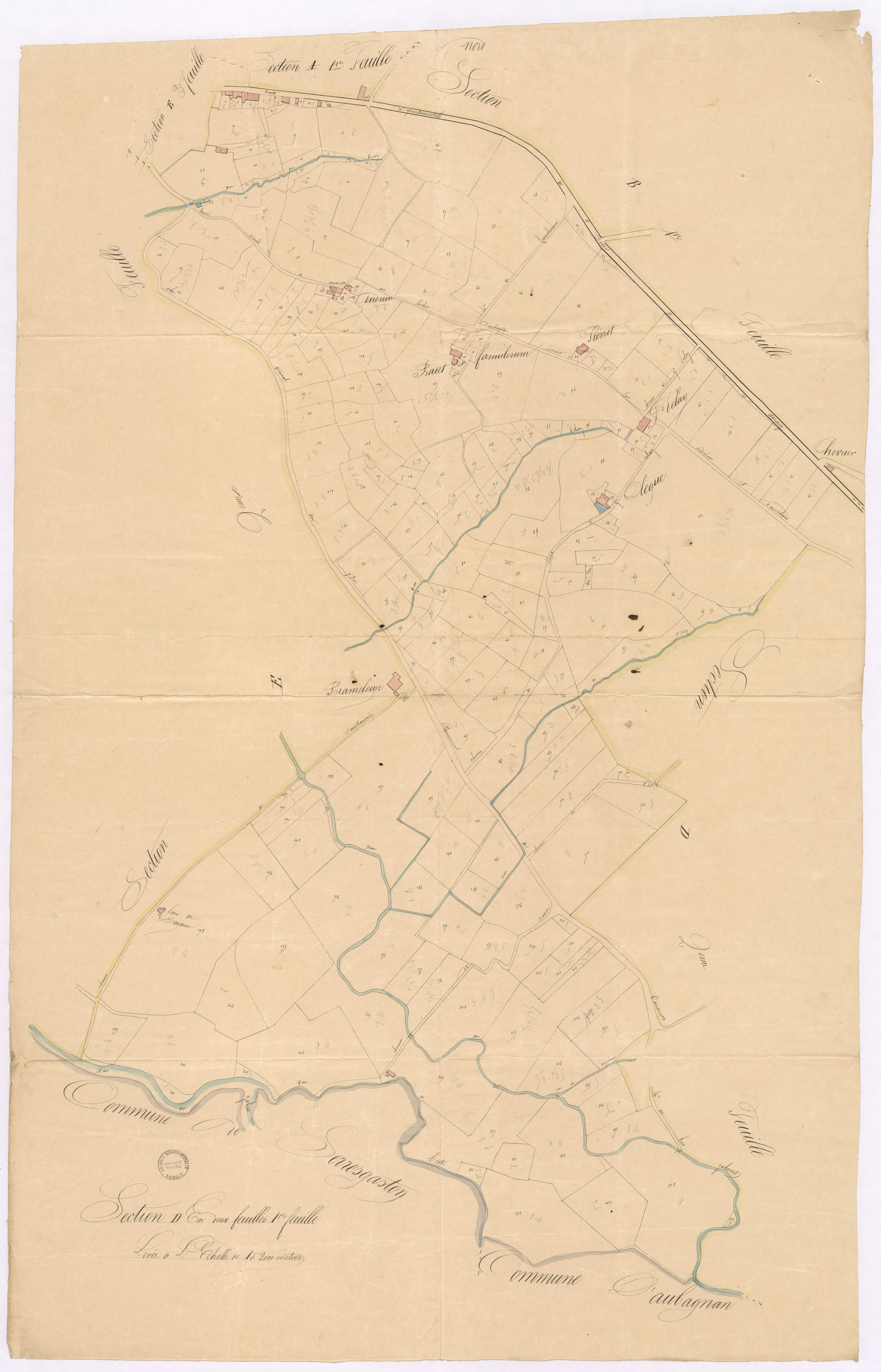 Coudures - Section D, 1re feuille