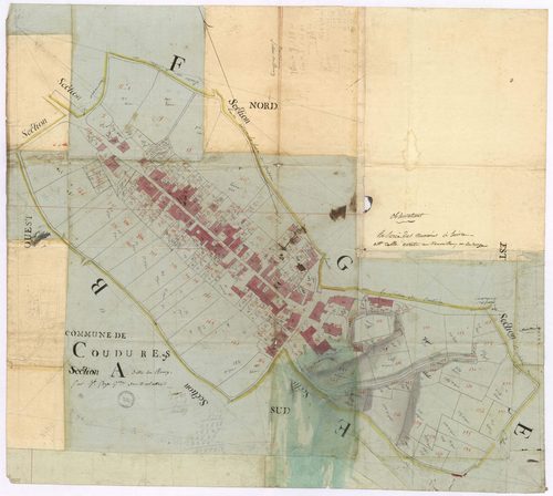 Coudures - Section A, dite du Bourg, par Fagé géomètre