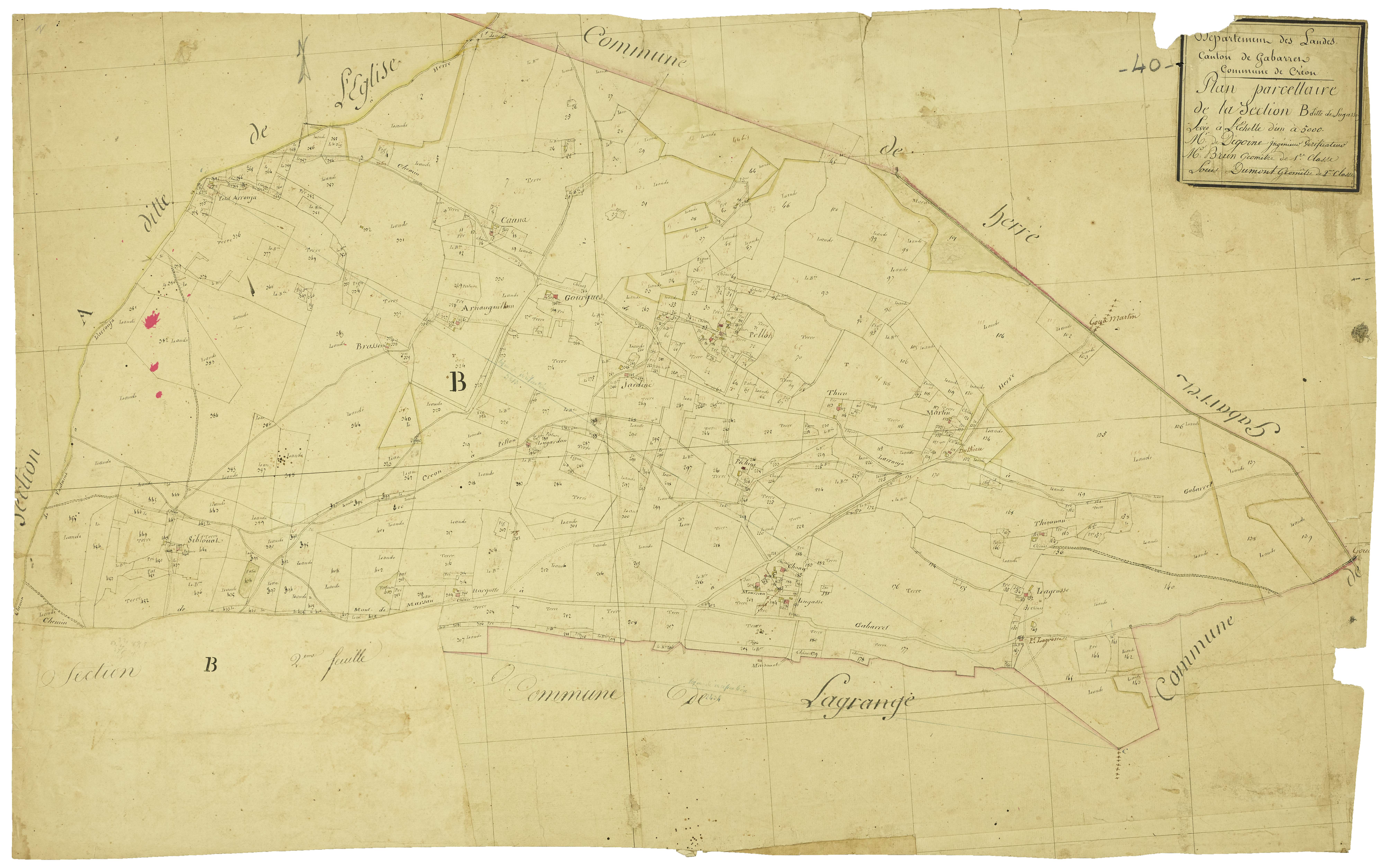 Créon-d'Armagnac - Section B, feuille 1
