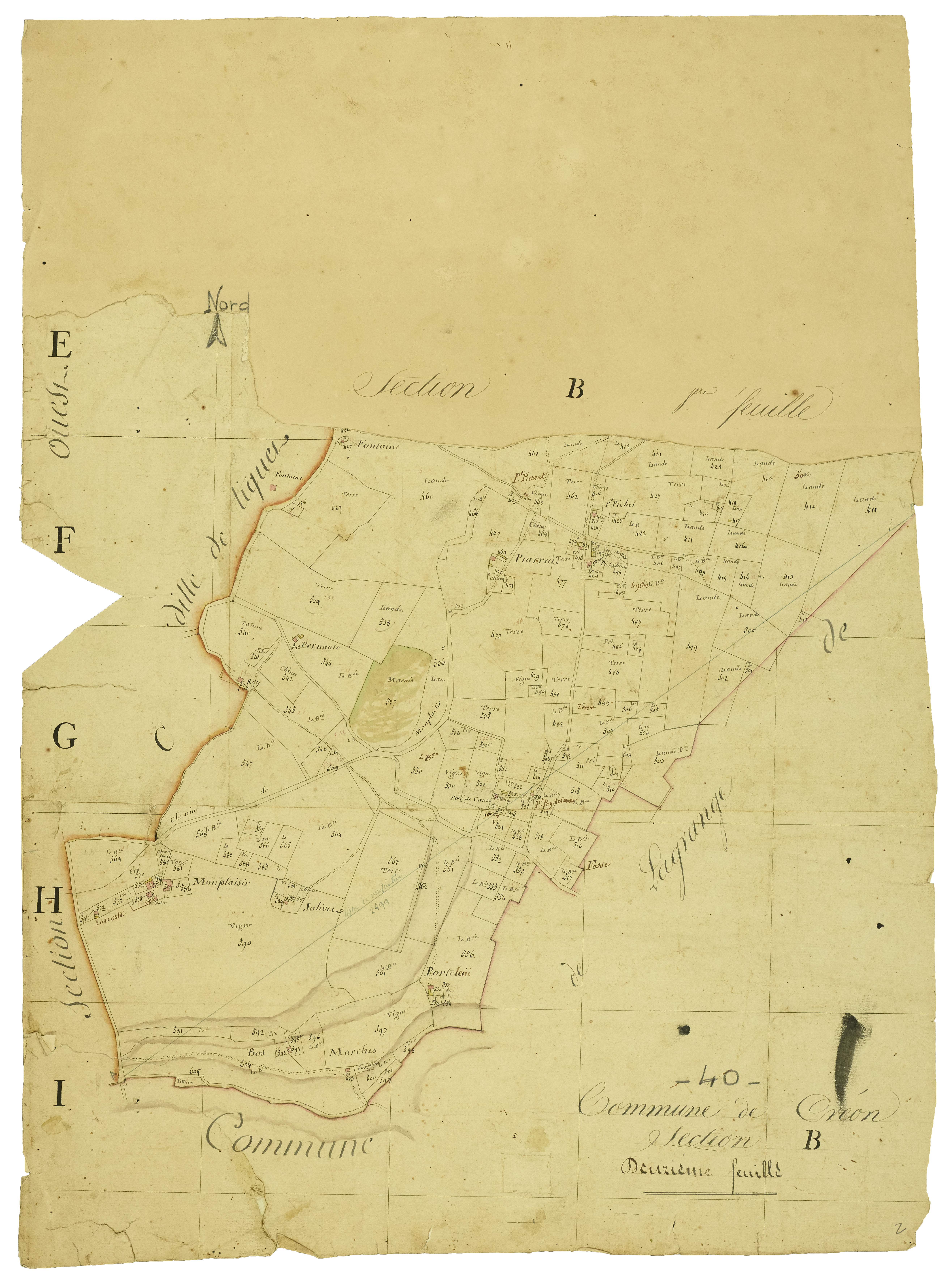 Créon-d'Armagnac - Section B, feuille 2