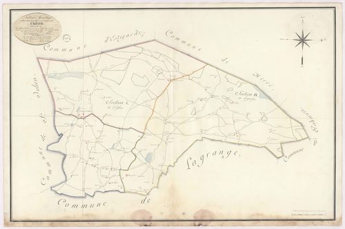 Créon-d'Armagnac - Tableau d'assemblage [...] de la commune de Créon, par Brun géomètre
