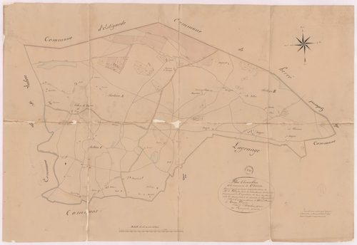 Créon-d'Armagnac - Plan d'assemblage de la commune de Créon, par Lapouyalère géomètre