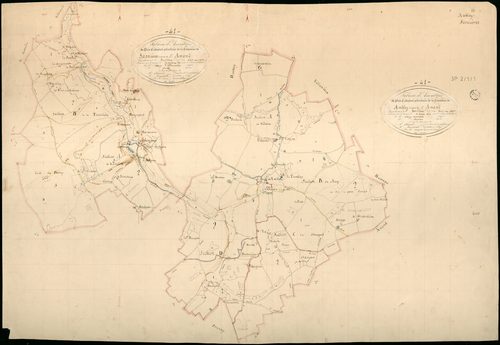Ambloy - 3 P 2/1/1 - - Ambloy : plans du cadastre napoléonien. Tableau d'assemblage (commun avec Sasnières)
