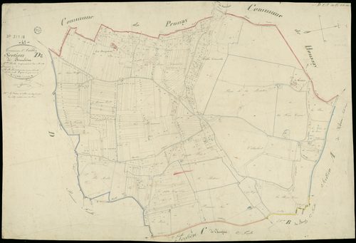 Ambloy - 3 P 2/1/8 - - Ambloy : plans du cadastre napoléonien. Section D2 dite de beauchêne