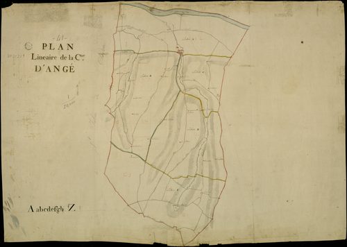 Angé - 3 P 2/2/1 - - Angé : plans du cadastre napoléonien. Plan linéaire