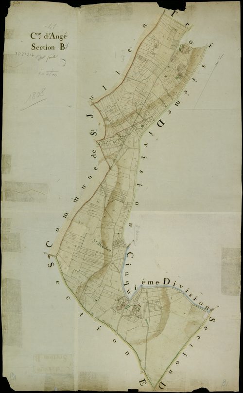 Angé - 3 P 2/2/4 - - Angé : plans du cadastre napoléonien. Section B1