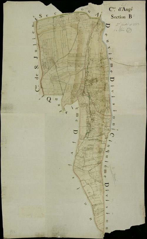 Angé - 3 P 2/2/5 - - Angé : plans du cadastre napoléonien. Section B2