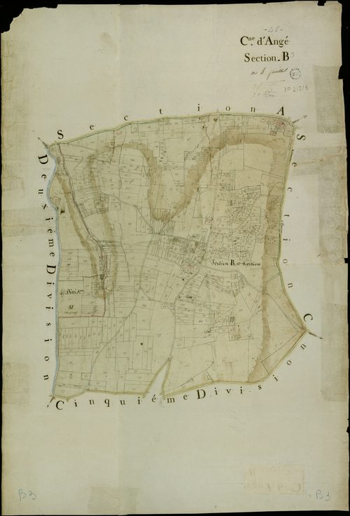 Angé - 3 P 2/2/6 - - Angé : plans du cadastre napoléonien. Section B3
