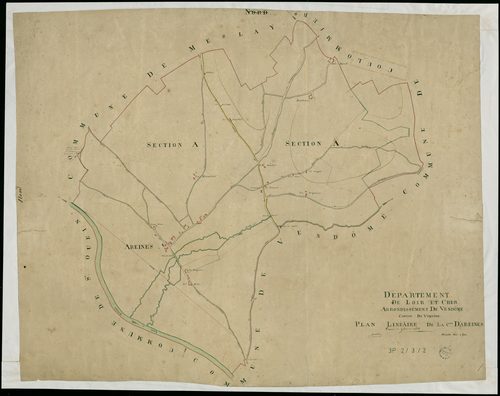 Areines - 3 P 2/3/2 - - Areines : plans du cadastre napoléonien. Section plan linéaire