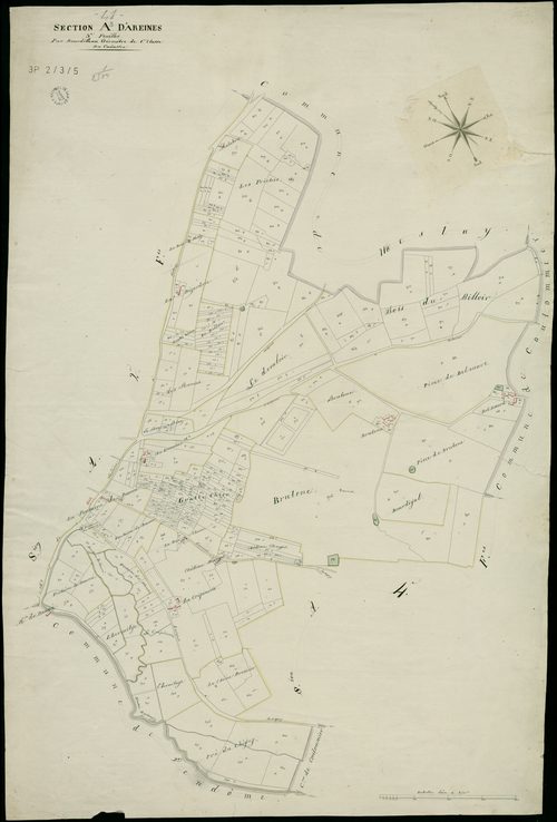 Areines - 3 P 2/3/5 - - Areines : plans du cadastre napoléonien. Section A3