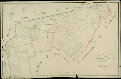 Artins - 3 P 2/4/8 - - Artins : plans du cadastre napoléonien. Section E1 dite de la commanderie