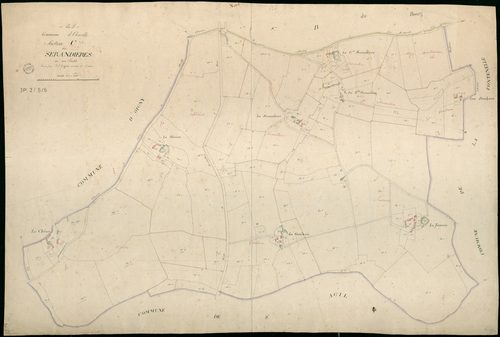 Arville - 3 P 2/5/6 - - Arville : plans du cadastre napoléonien. Section C dite des serandières